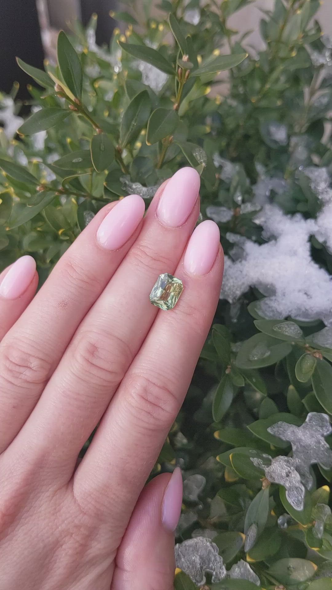 3.04 Ct. Yellowish Green Sapphire from Madagascar Size Video