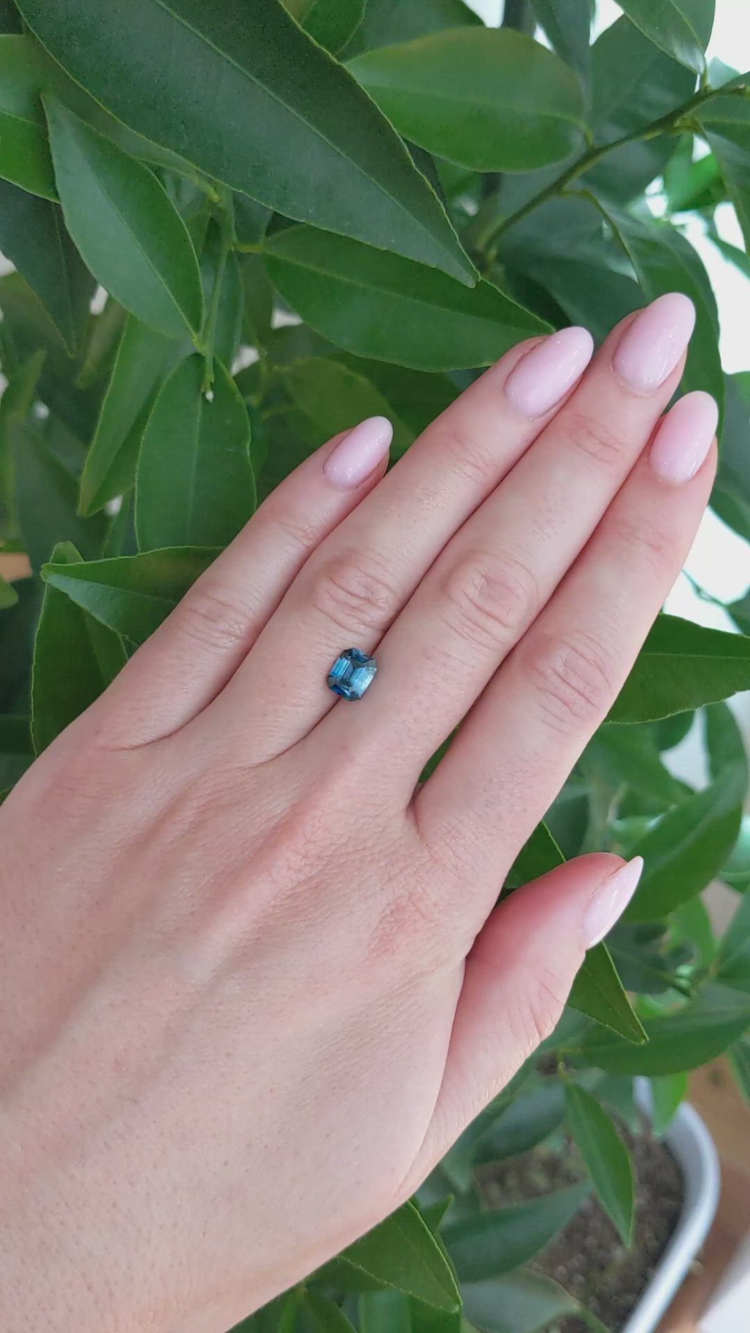 1.68 Ct. Bluish Green Sapphire from Madagascar Size Video