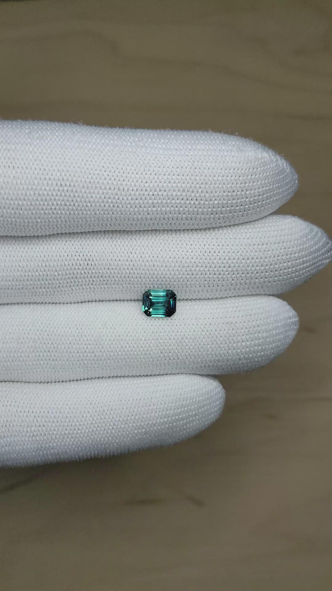 1.68 Ct. Greenish Blue Sapphire from Madagascar Size Video