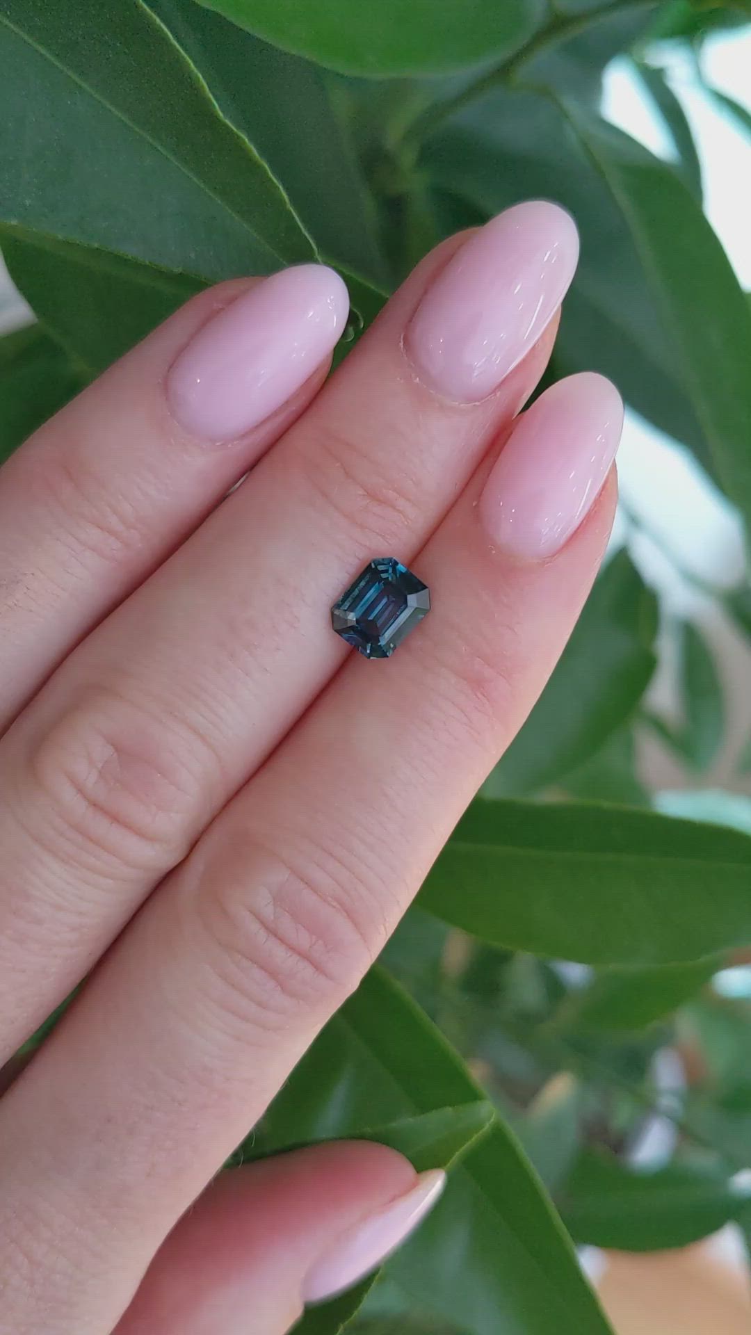 1.68 Ct. Bluish Green Sapphire from Madagascar Size Video