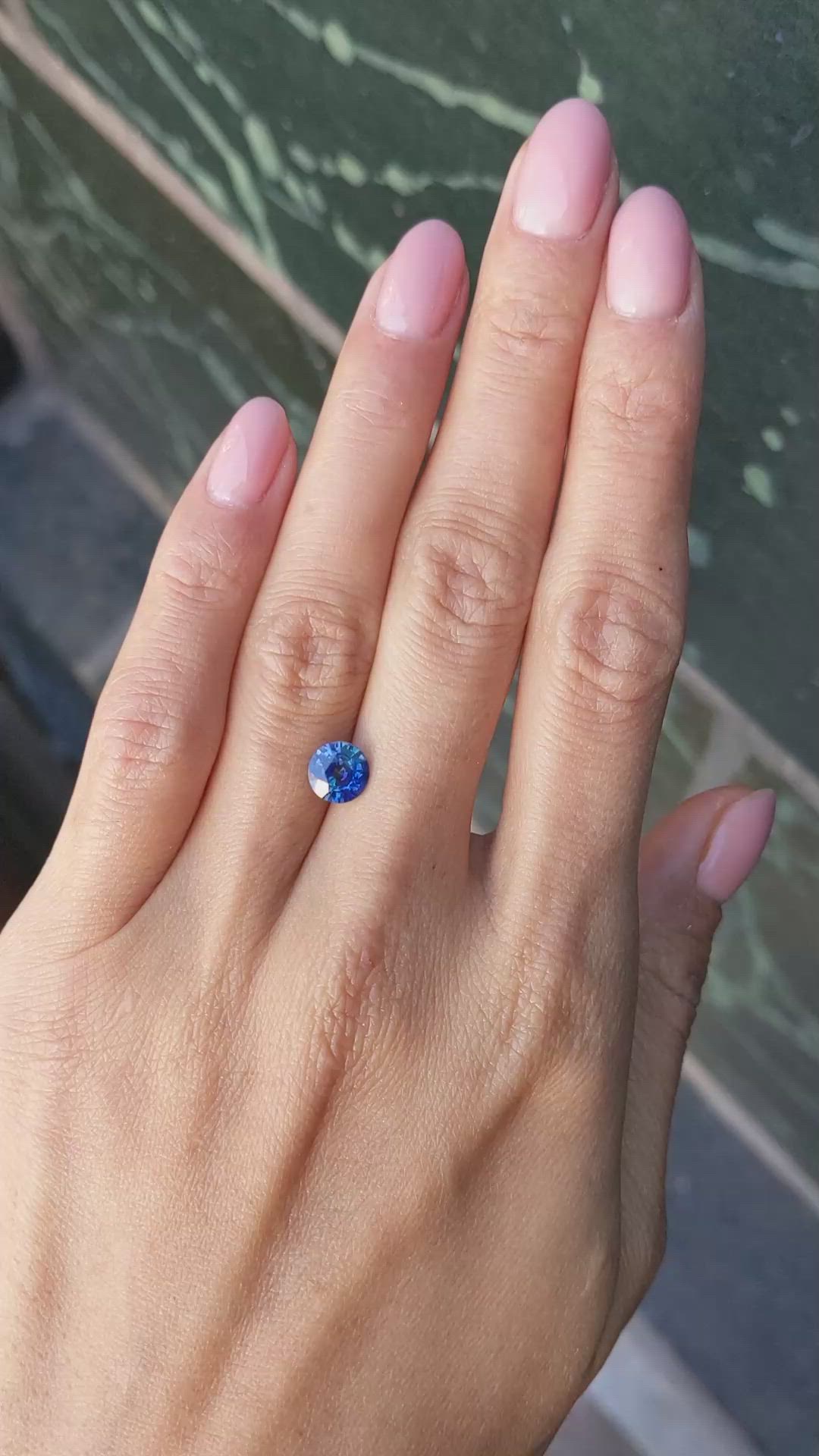 1.37 Ct. Blue Sapphire from Ceylon (Sri Lanka) Size Video