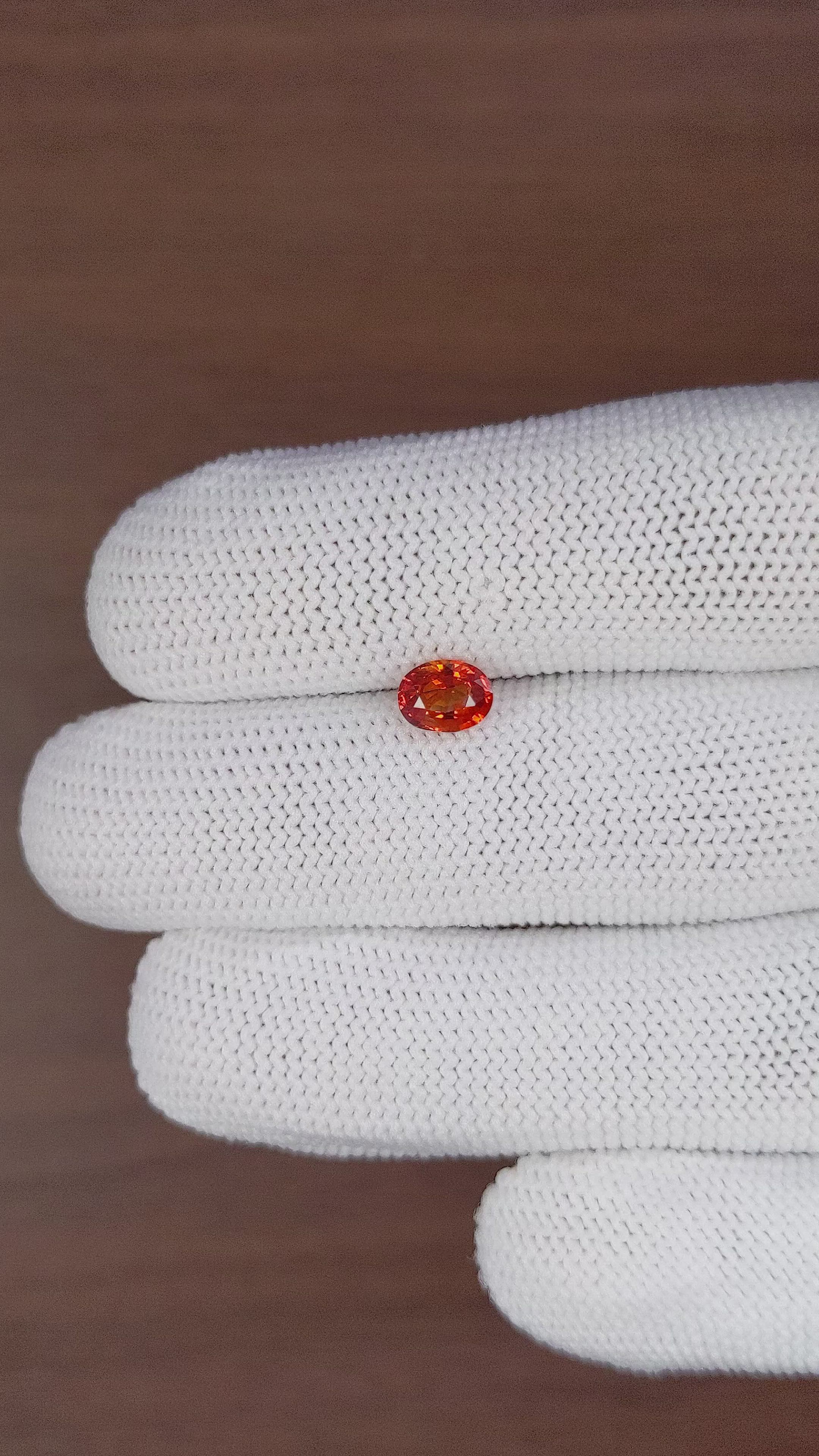 0.95 Ct. Orange Sapphire from Africa Size Video