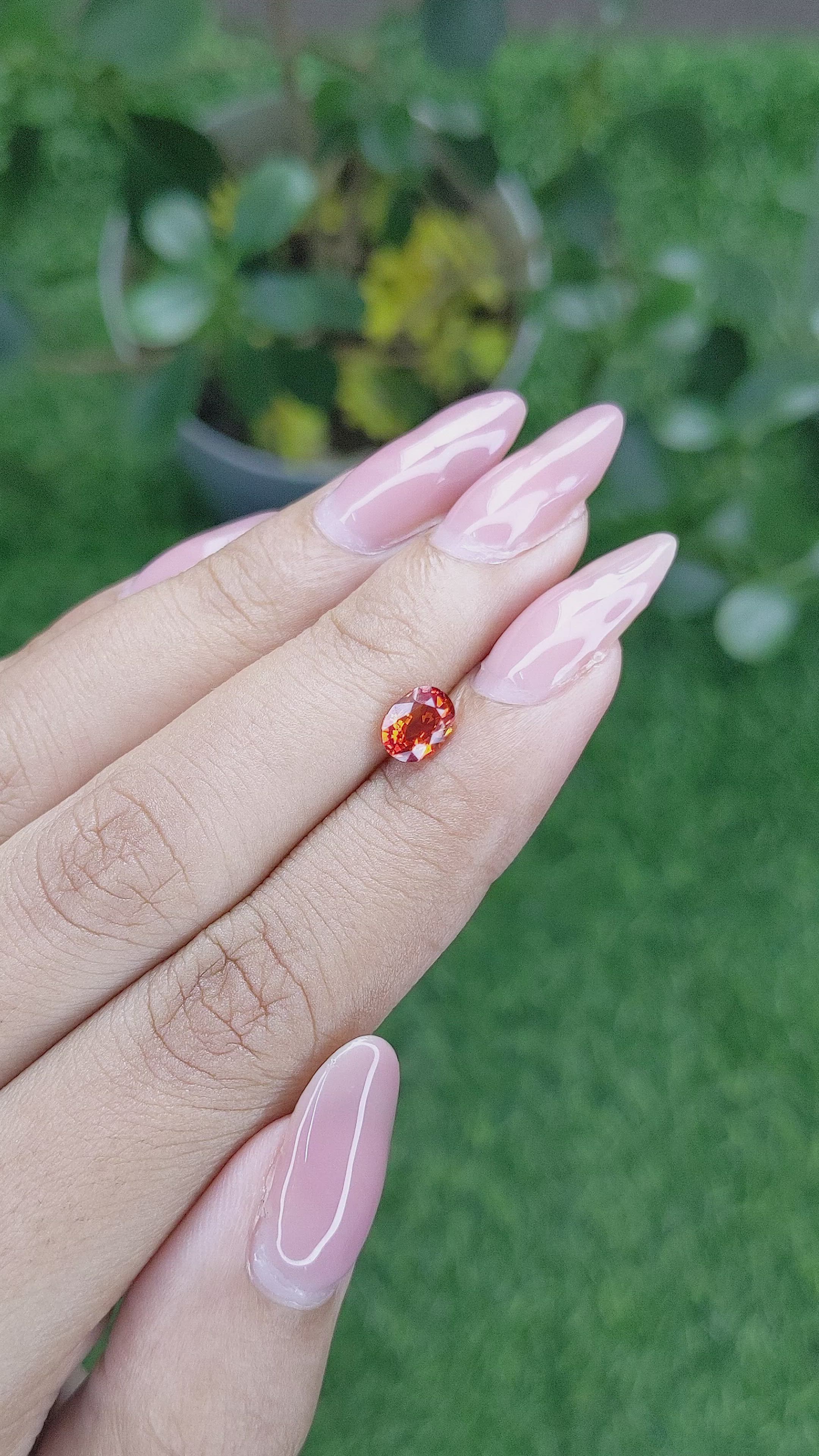 0.95 Ct. Orange Sapphire from Africa Size Video