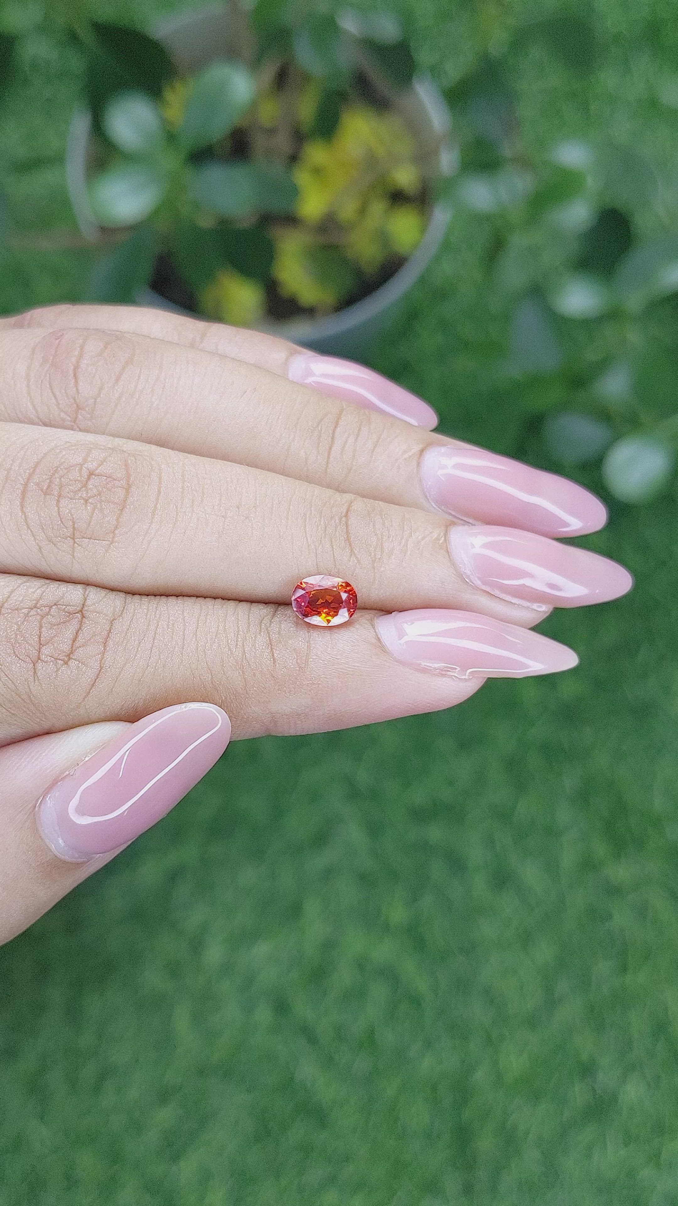 0.95 Ct. Orange Sapphire from Africa Size Video