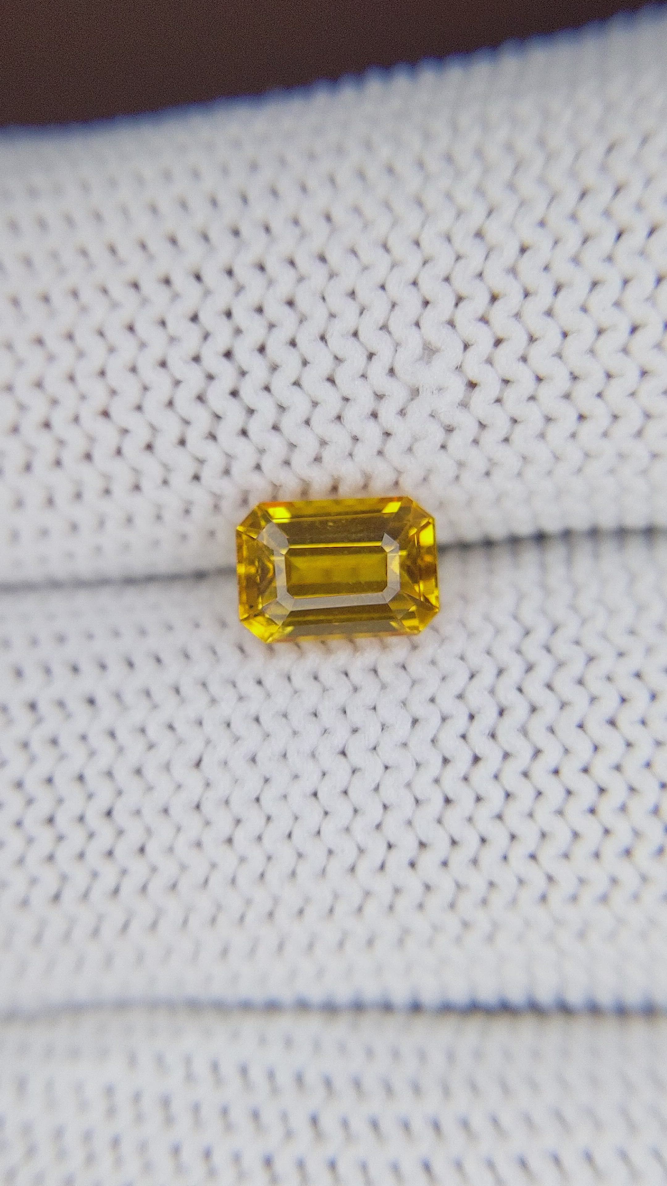 1.60 Ct. Orangish Yellow Sapphire from Ceylon (Sri Lanka) Size Video