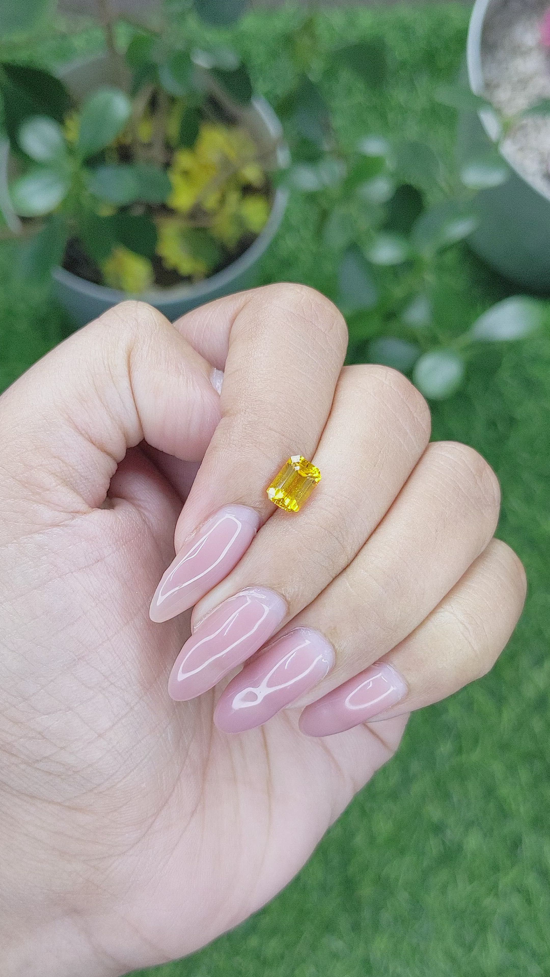 1.60 Ct. Orangish Yellow Sapphire from Ceylon (Sri Lanka) Size Video