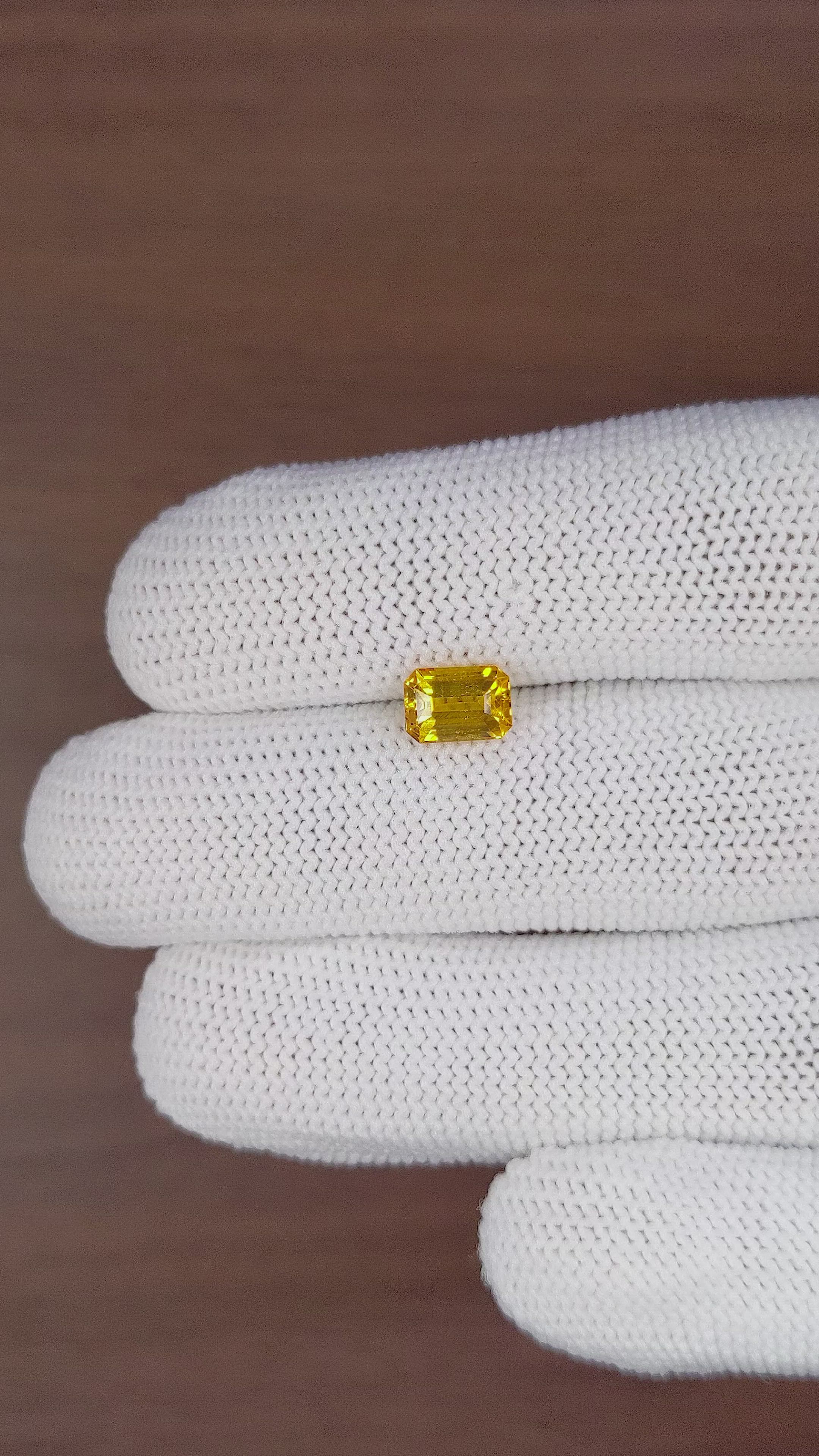 1.60 Ct. Orangish Yellow Sapphire from Ceylon (Sri Lanka) Size Video
