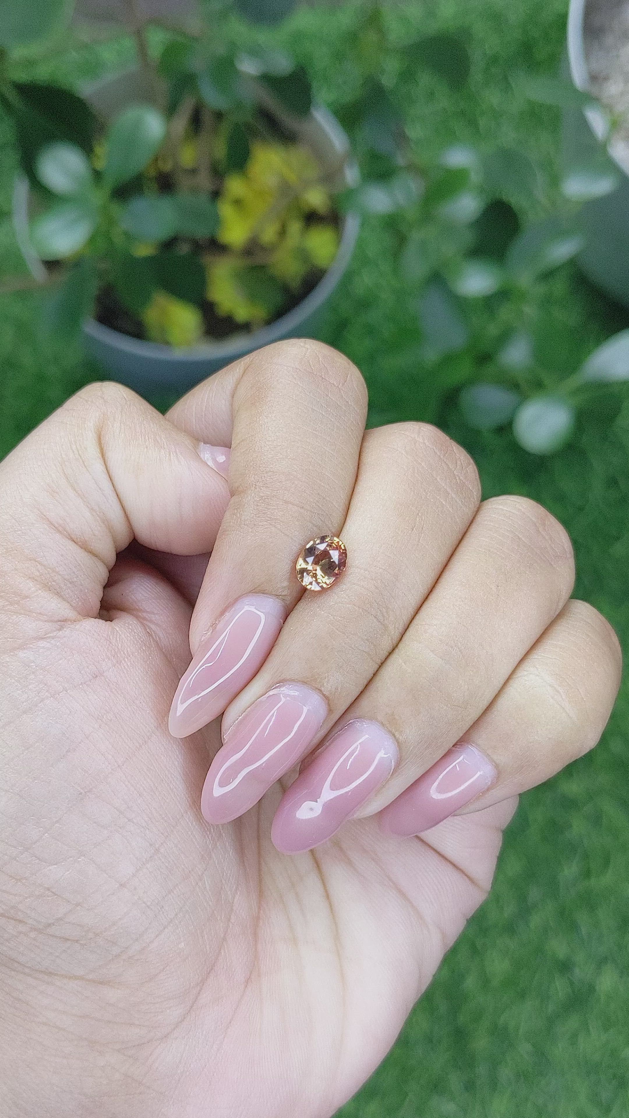 1.12 Ct. Pinkish Brown Sapphire from Africa Size Video