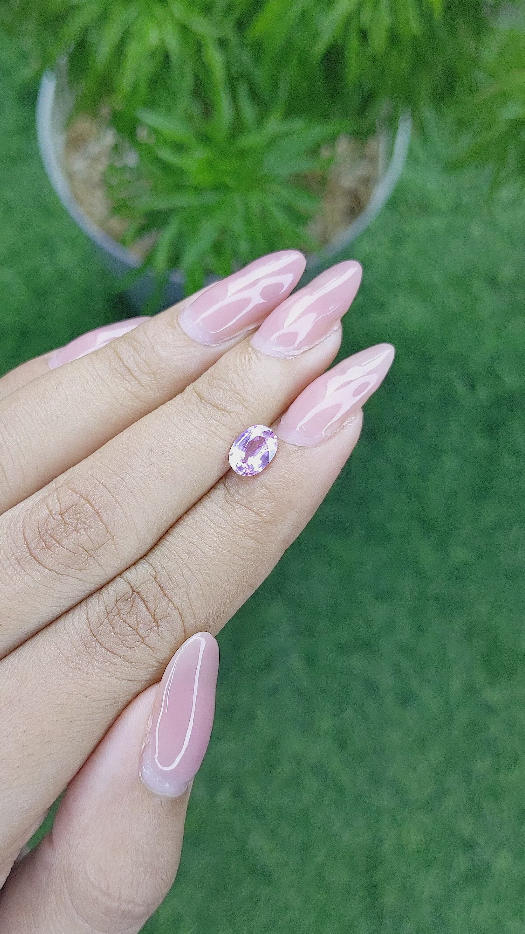 1.05 Ct. Pinkish Purple Sapphire from Africa Size Video