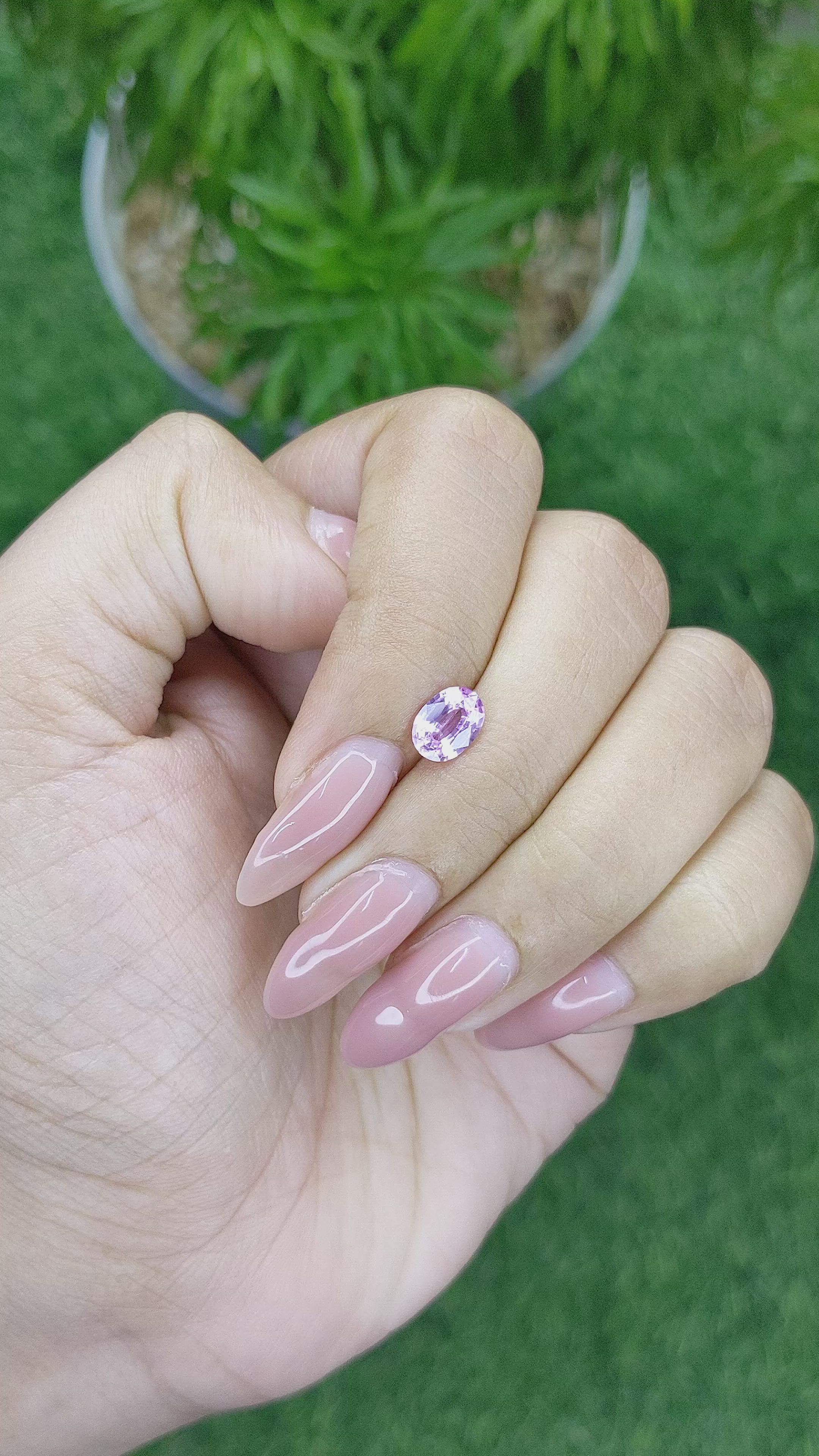 1.05 Ct. Pinkish Purple Sapphire from Africa Size Video
