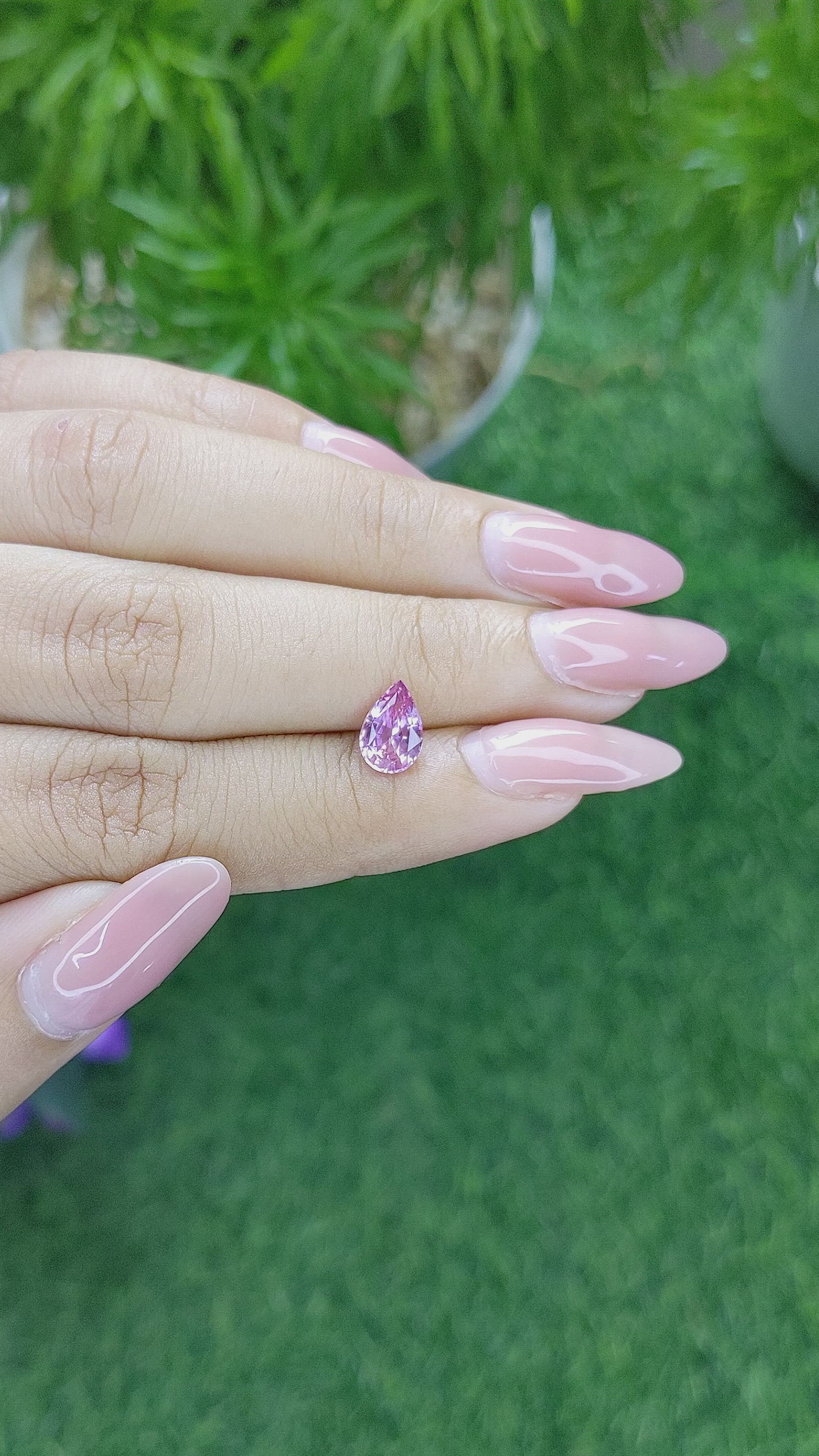 1.34 Ct. Purplish Pink Sapphire from Africa Size Video