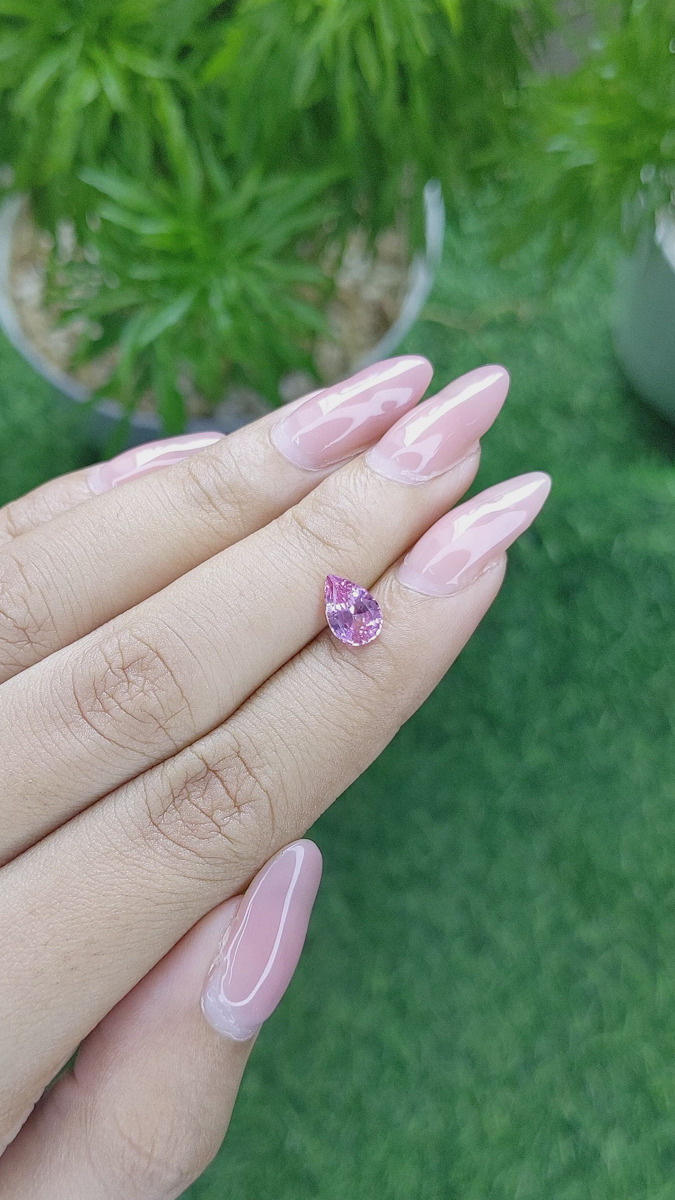 1.34 Ct. Purplish Pink Sapphire from Africa Size Video