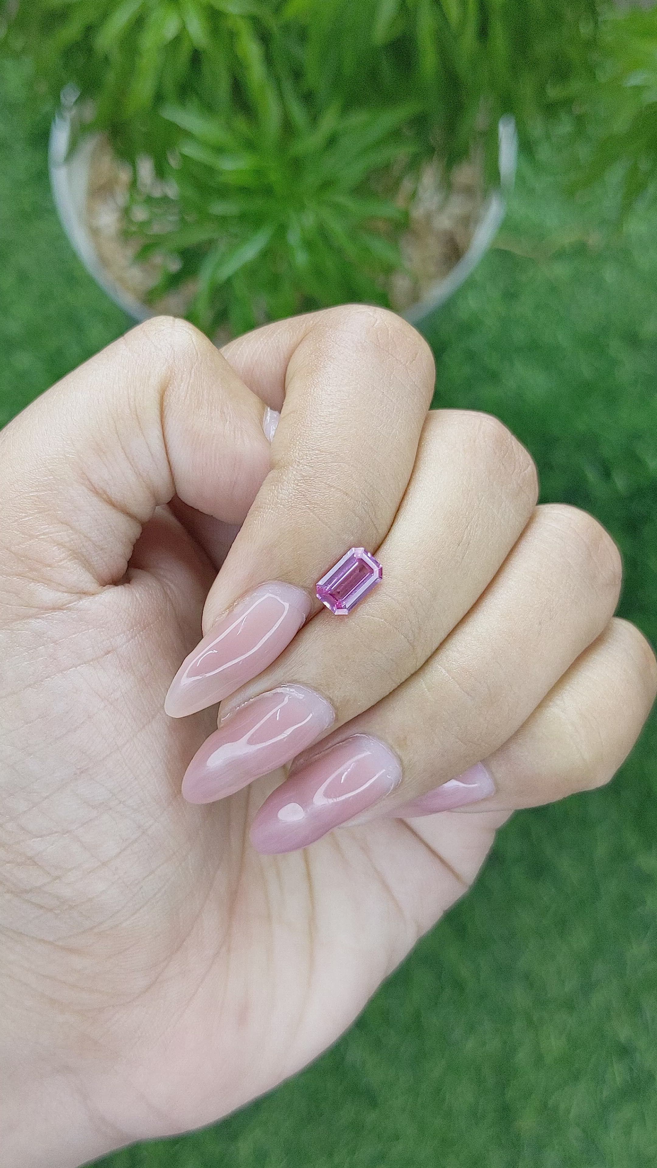 1.01 Ct. Pinkish Purple Sapphire from Africa Size Video