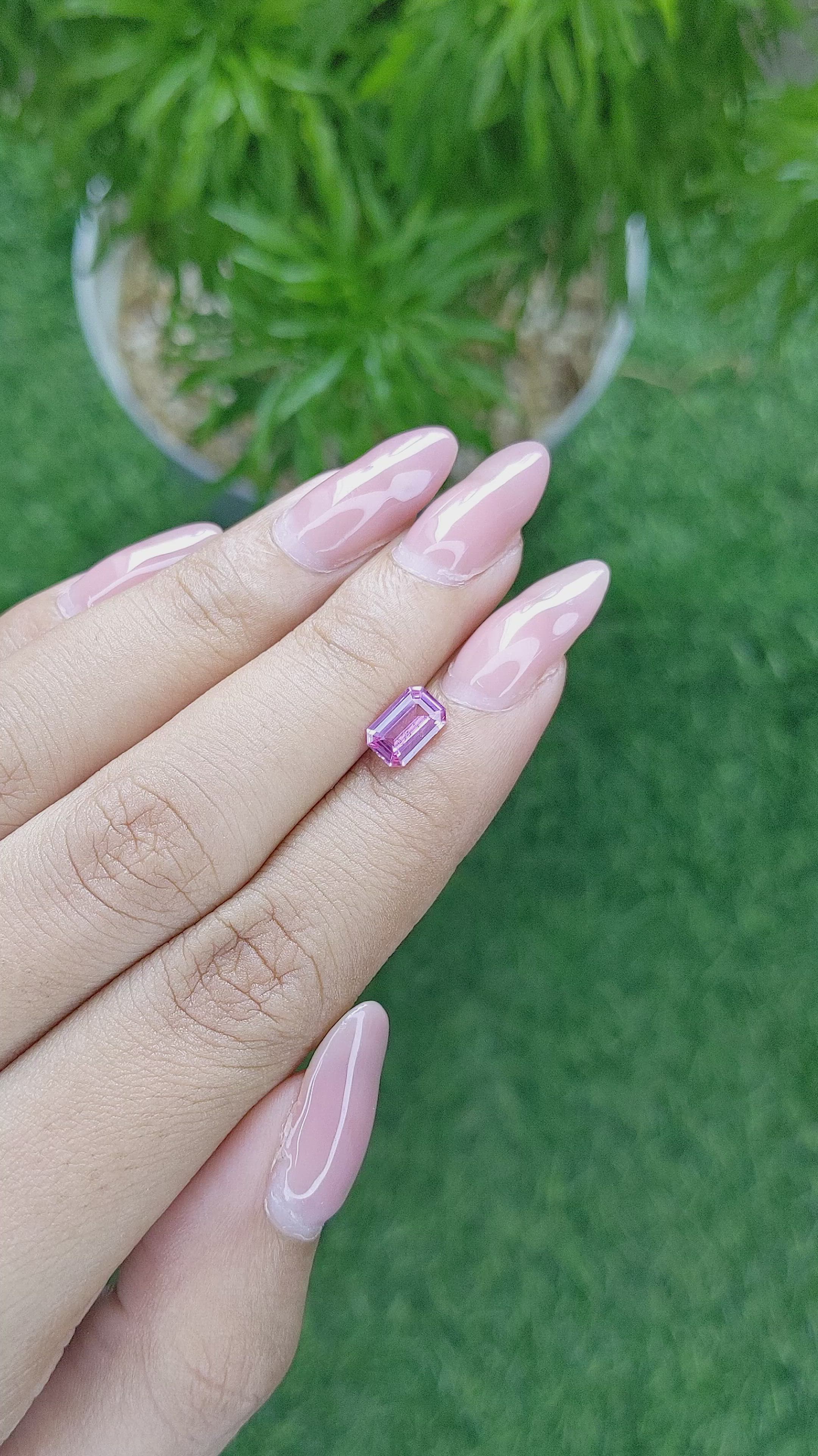 1.01 Ct. Pinkish Purple Sapphire from Africa Size Video
