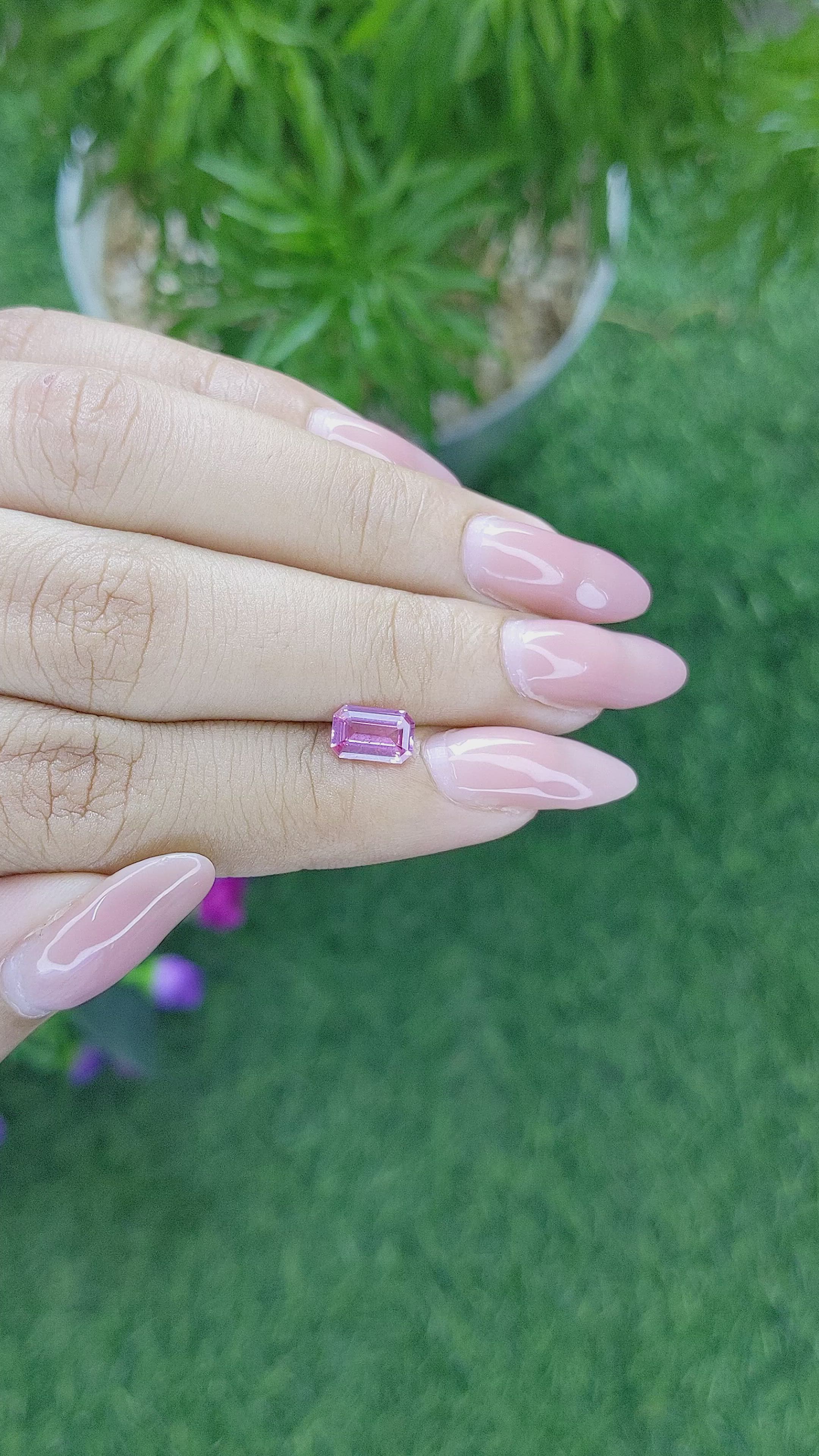1.01 Ct. Pinkish Purple Sapphire from Africa Size Video