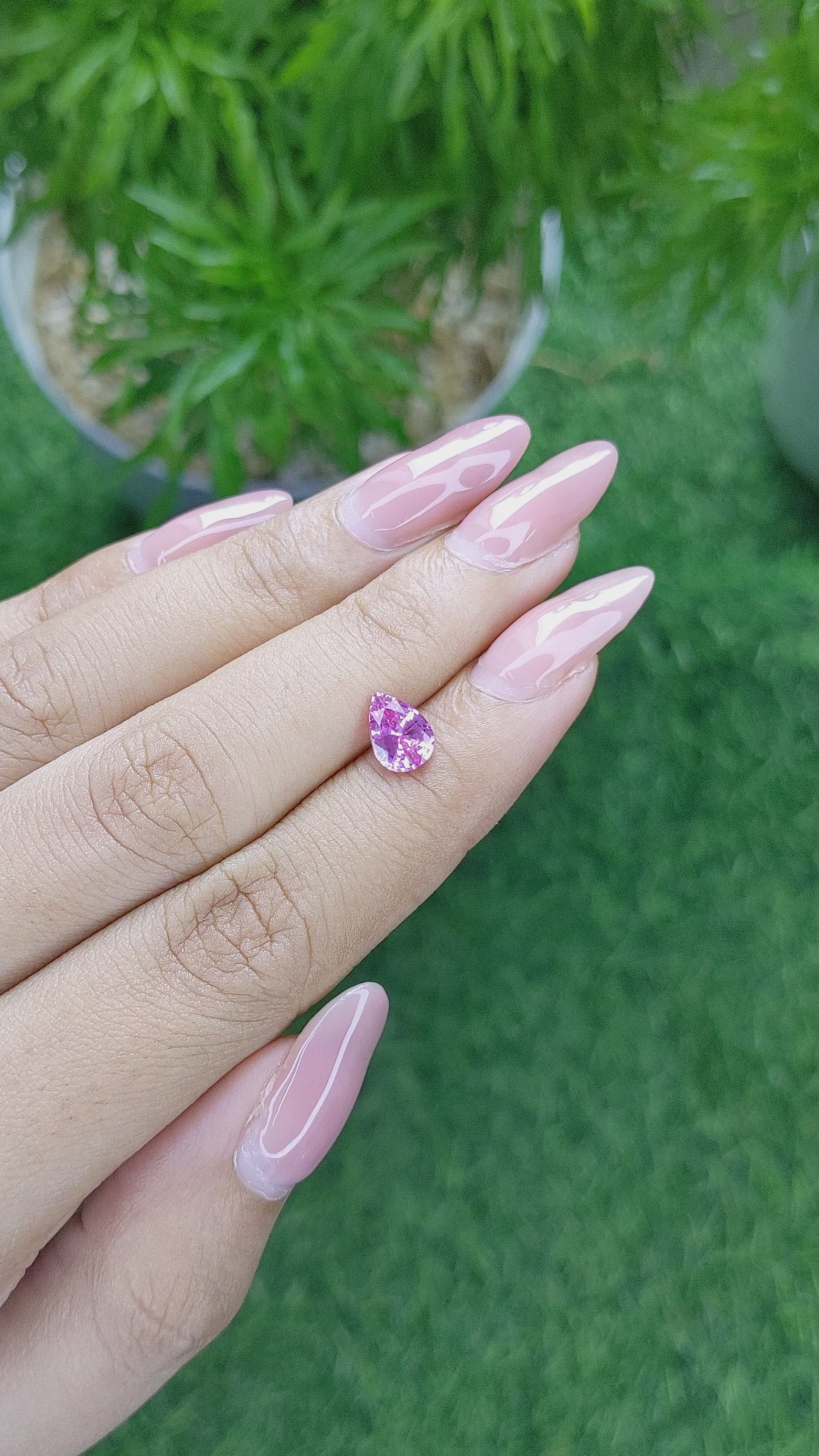 1.25 Ct. Pinkish Purple Sapphire from Africa Size Video