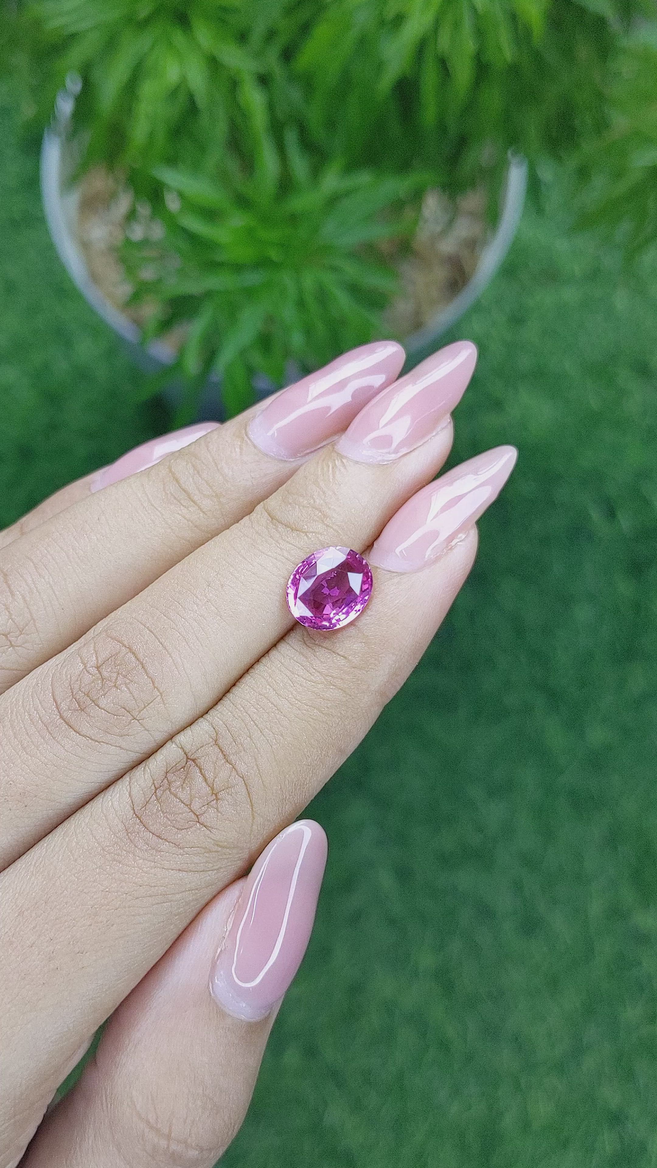3.02 Ct. Purplish Pink Sapphire from Africa Size Video