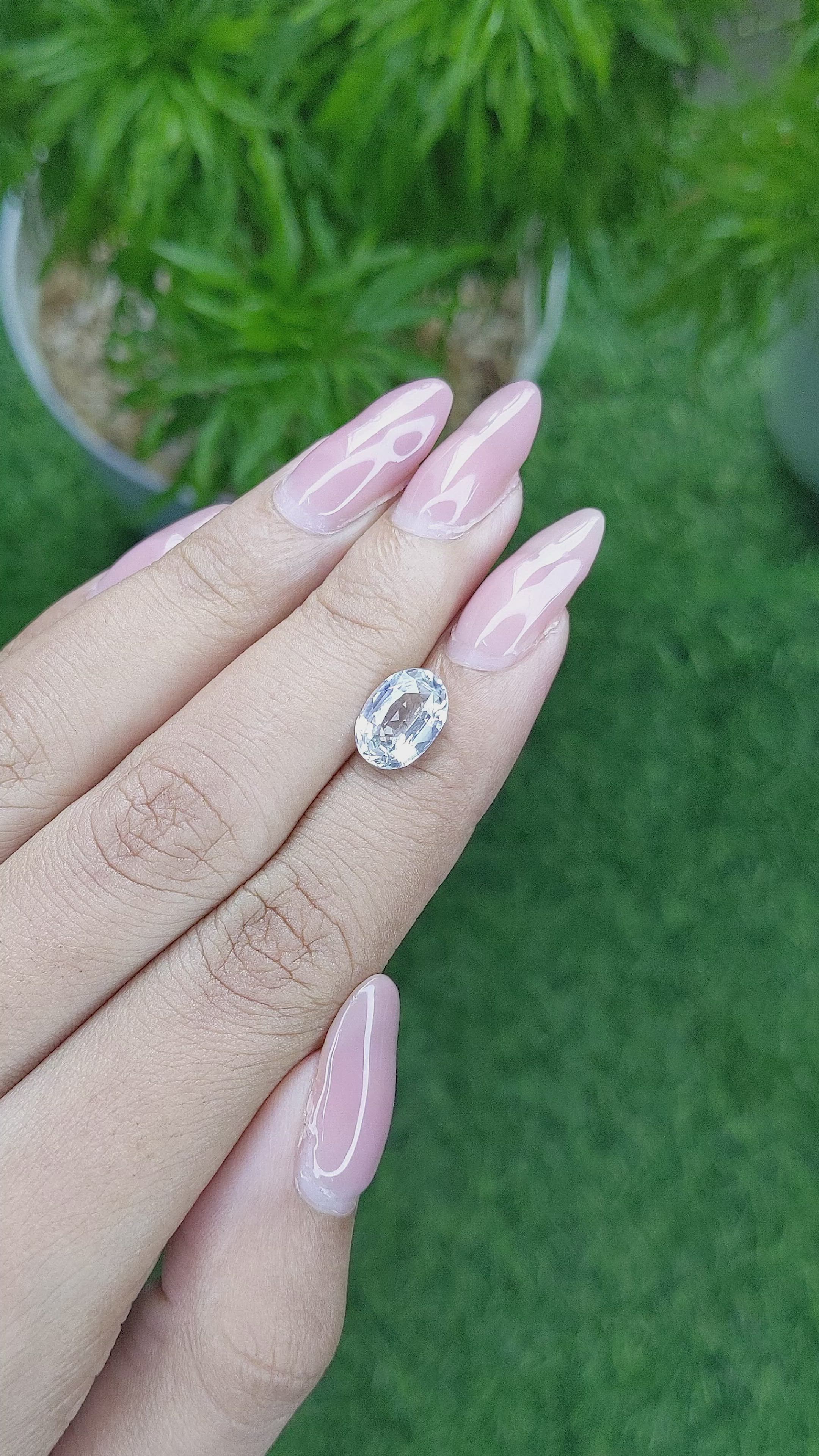 3.08 Ct. White Sapphire from Africa Size Video