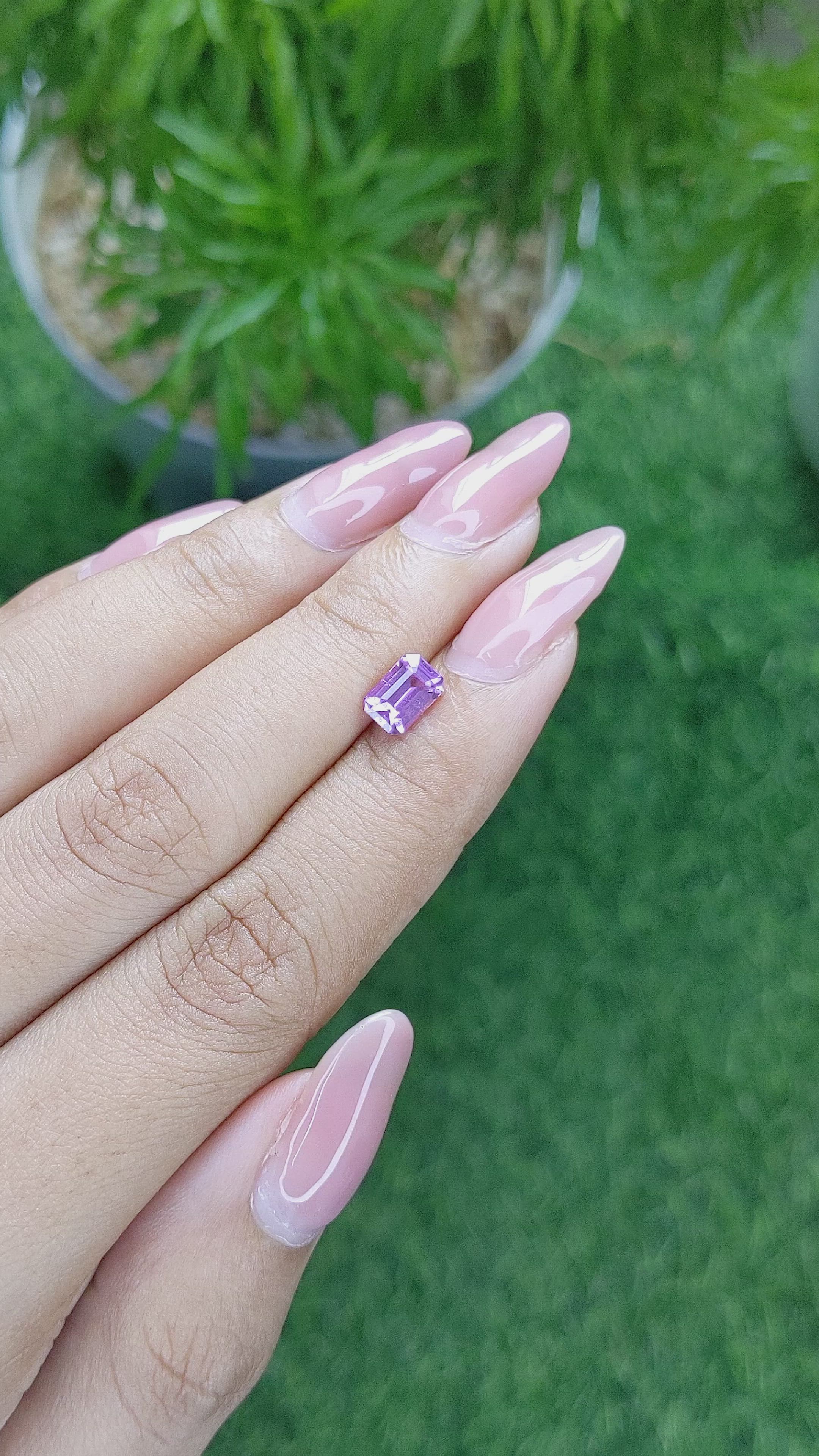 1.19 Ct. Pinkish Purple Sapphire from Africa Size Video