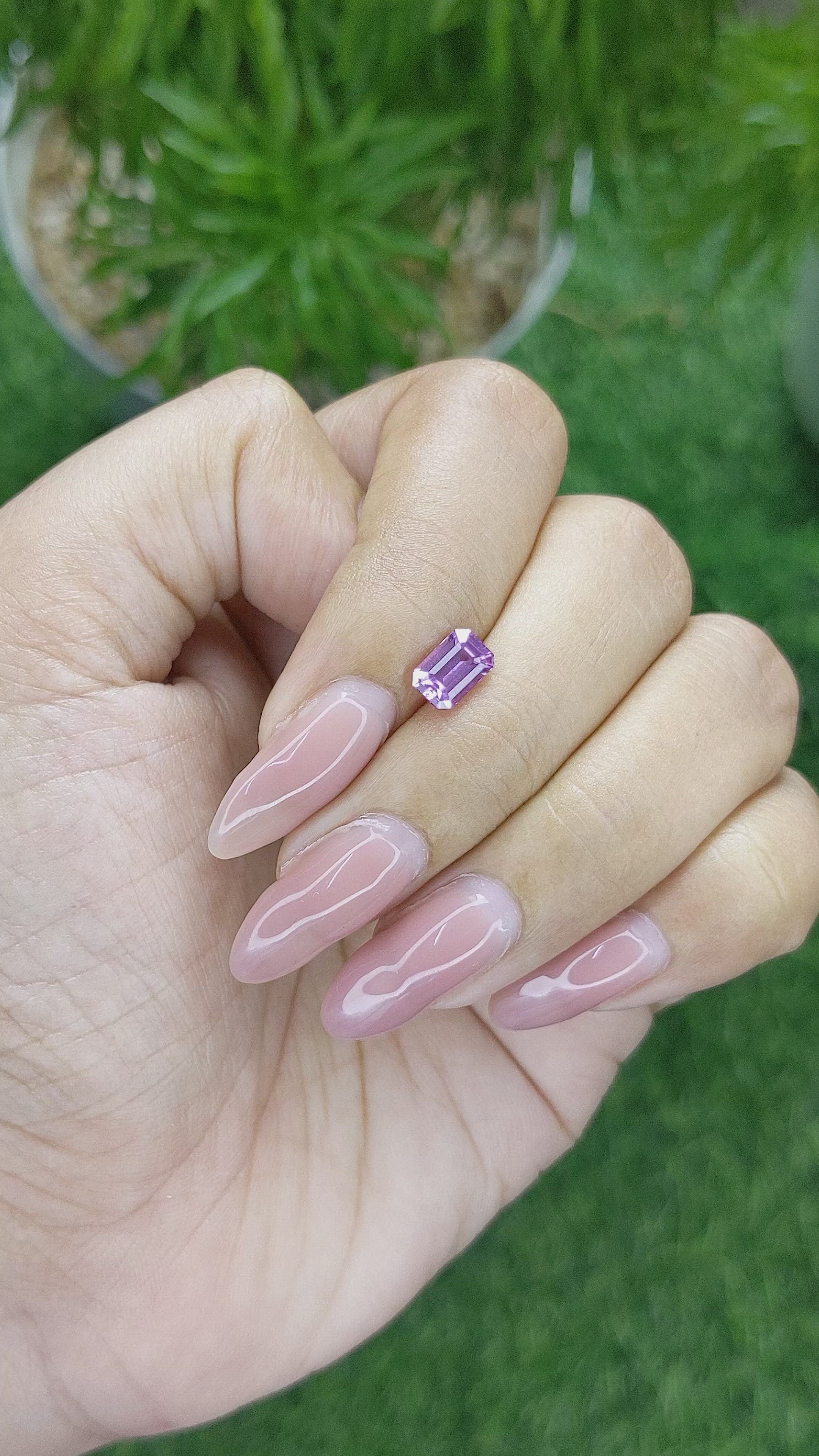1.19 Ct. Pinkish Purple Sapphire from Africa Size Video