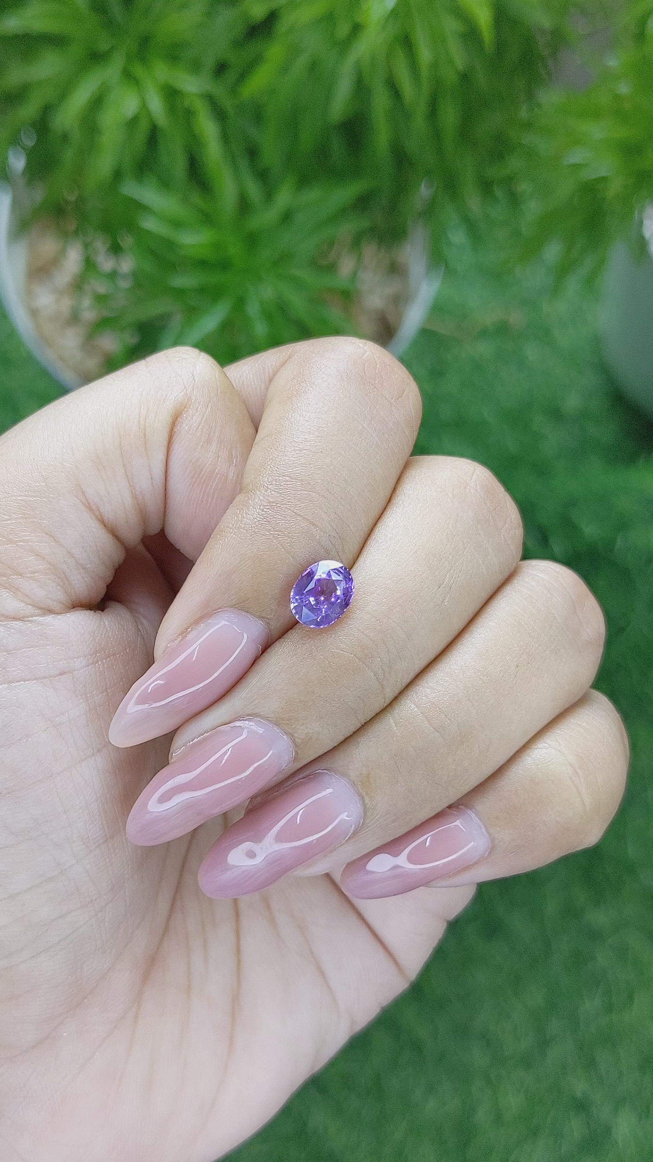 1.51 Ct. Violet Sapphire from Africa Size Video