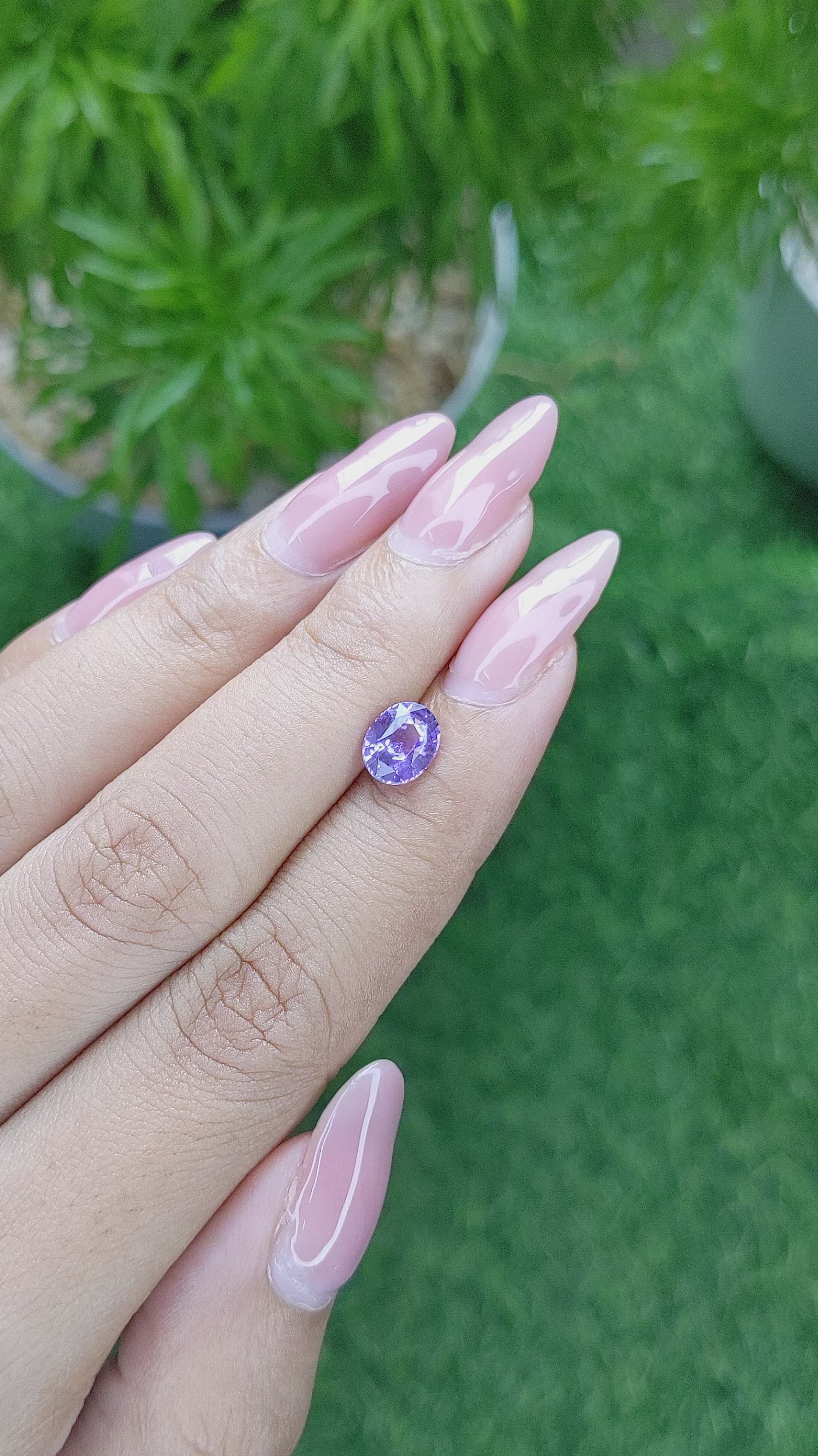 1.51 Ct. Violet Sapphire from Africa Size Video
