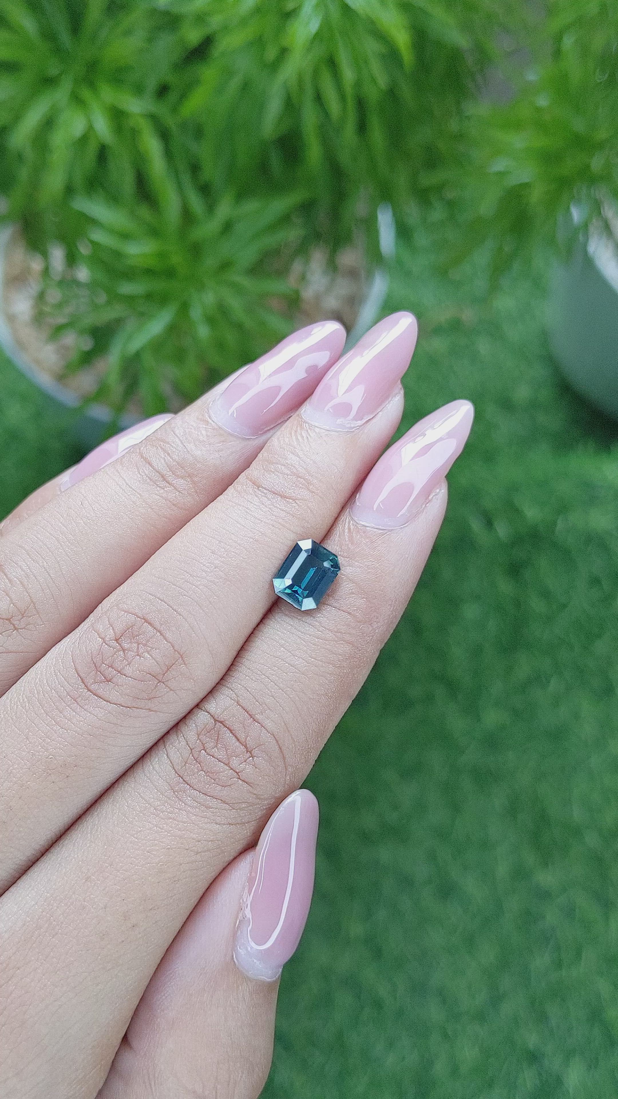 2.07 Ct. Bluish Green Sapphire from Africa Size Video