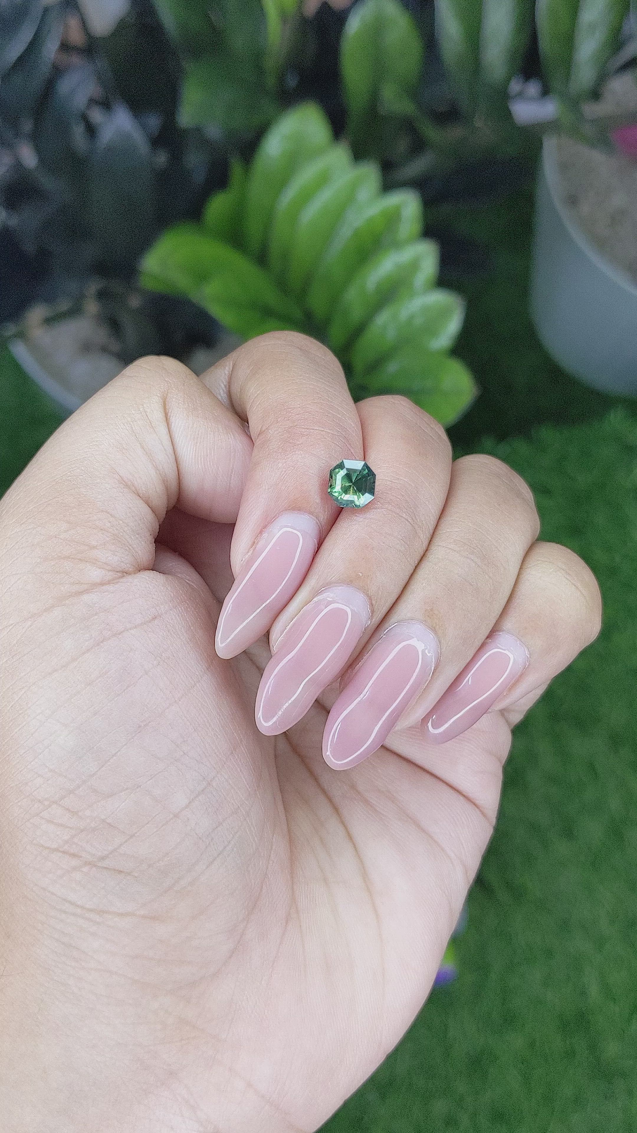 1.58 Ct. Bluish Green Sapphire from Australia Size Video