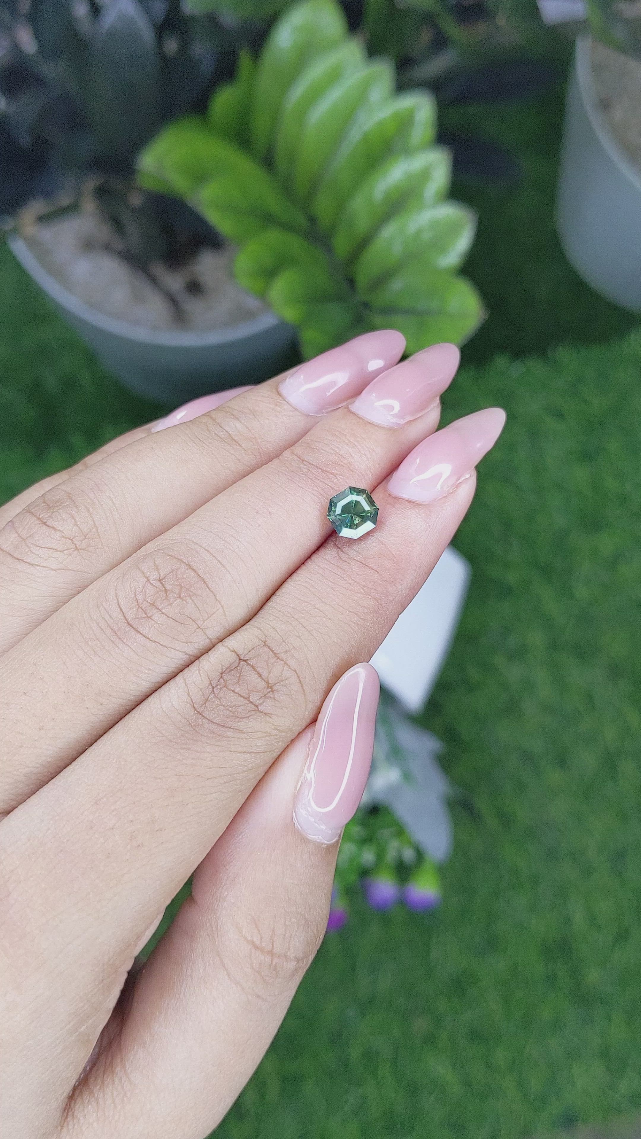 1.58 Ct. Bluish Green Sapphire from Australia Size Video