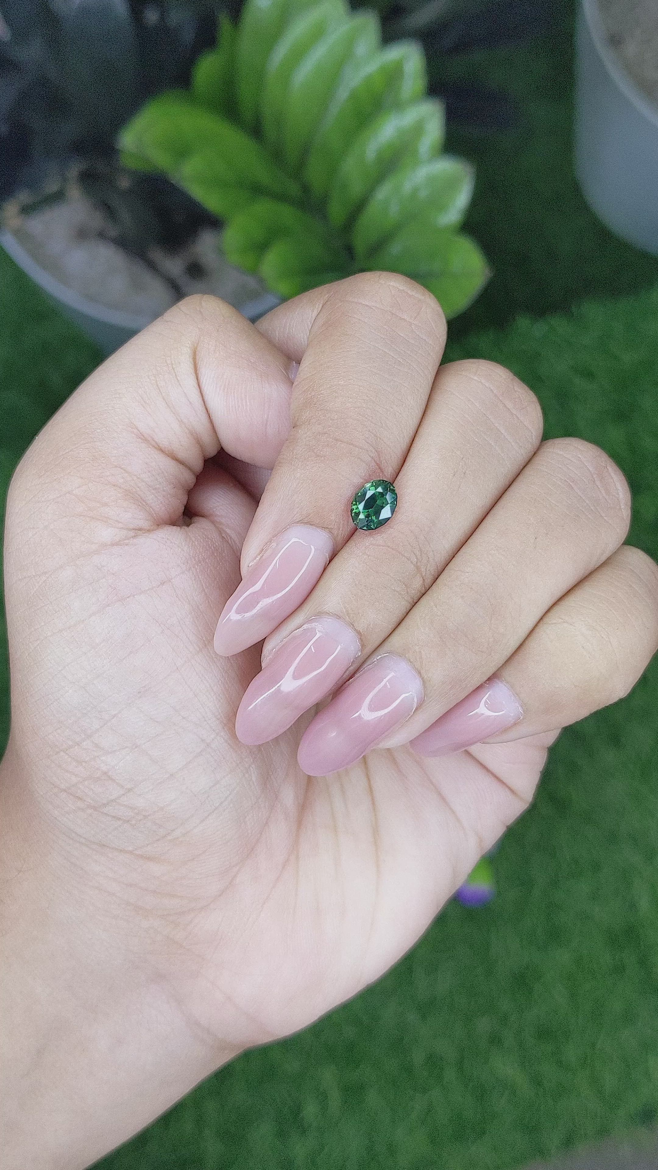 1.02 Ct. Bluish Green Sapphire from Australia Size Video