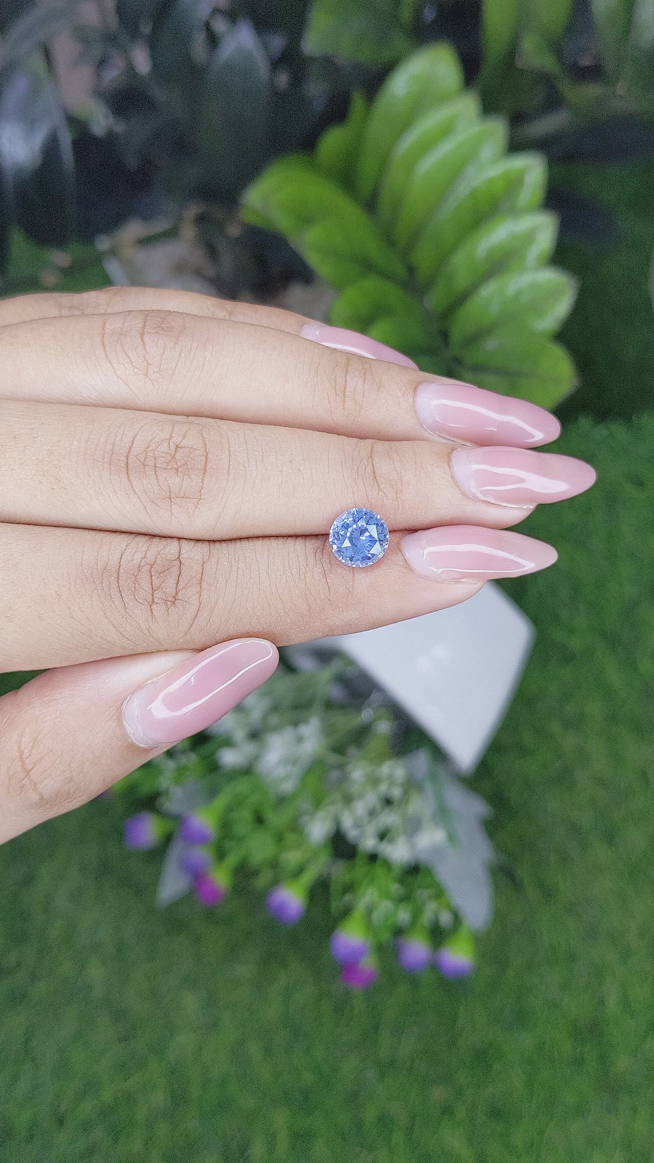 2.19 Ct. Blue Sapphire from Ceylon (Sri Lanka) Size Video