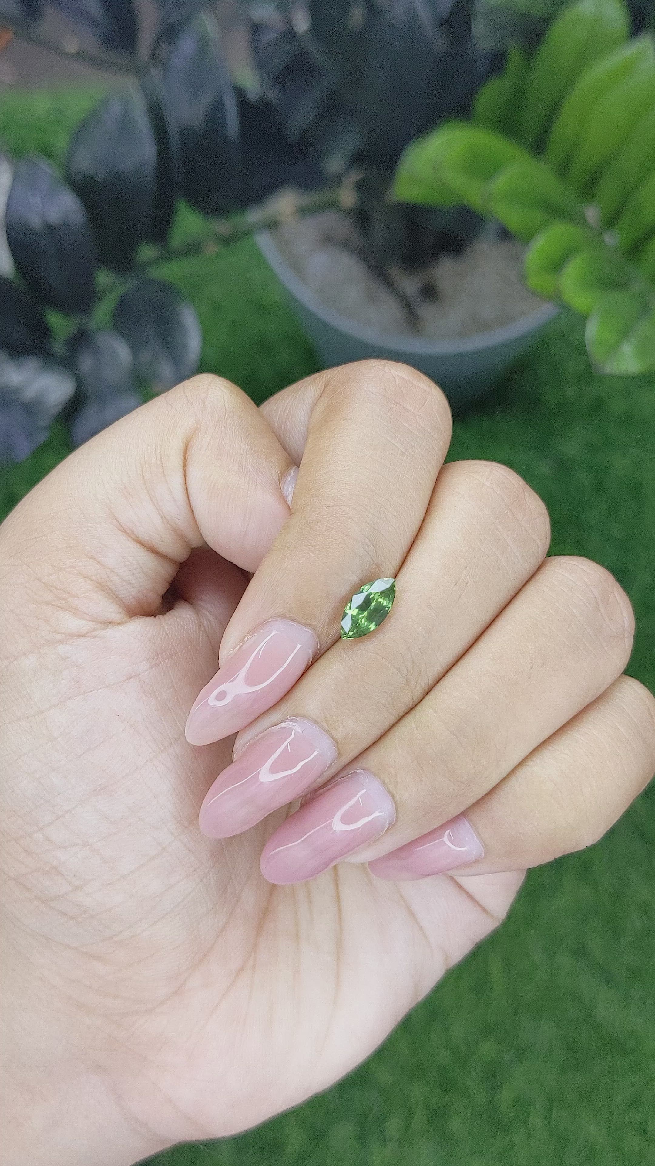 1.08 Ct. Green Sapphire from Madagascar Size Video