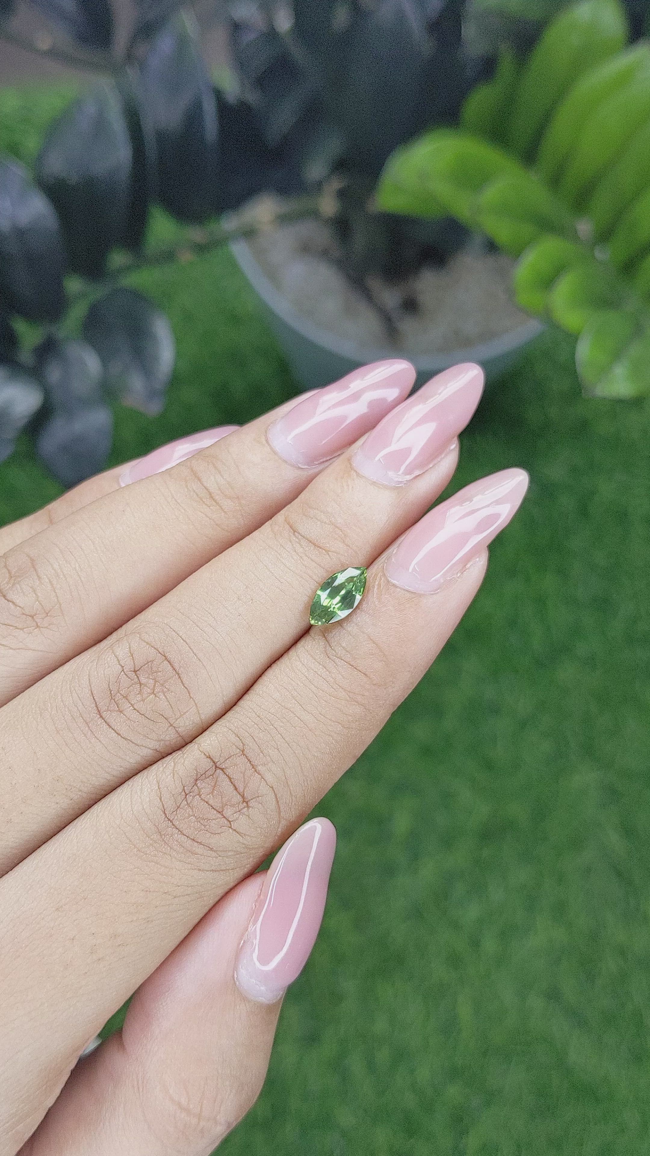 1.08 Ct. Green Sapphire from Madagascar Size Video