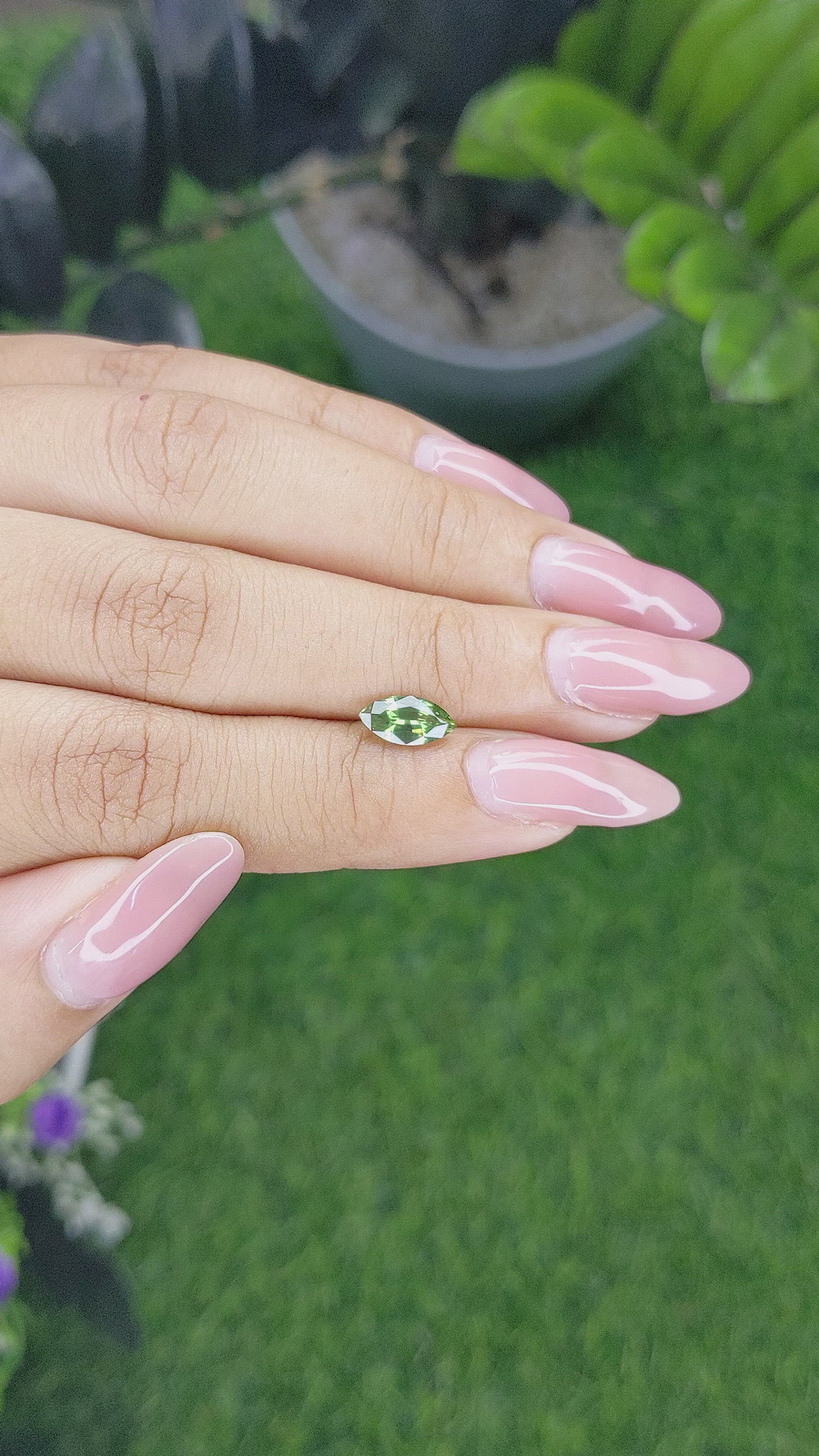 1.08 Ct. Green Sapphire from Madagascar Size Video