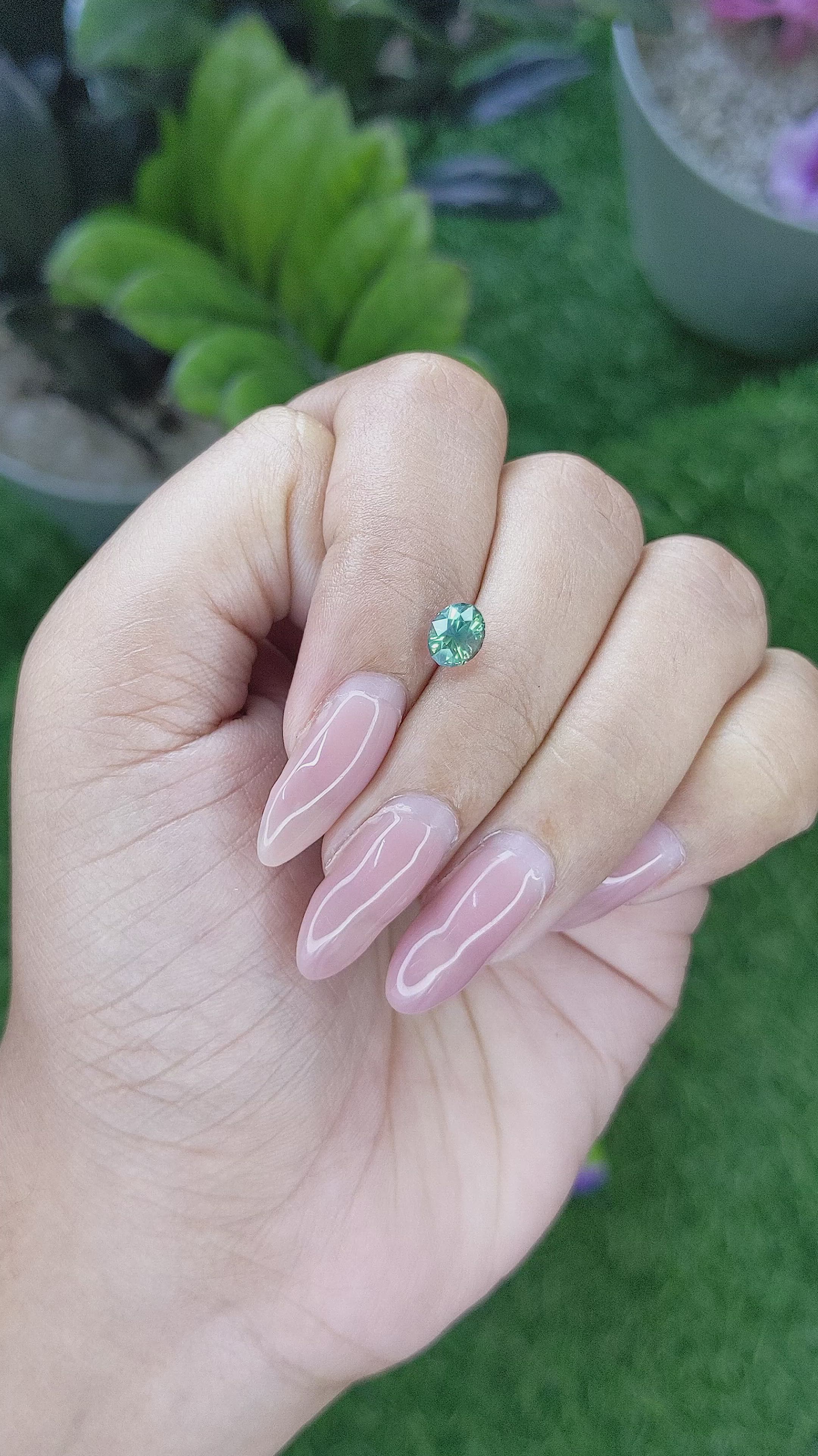 1.19 Ct. Bluish Green Sapphire from Montana Size Video