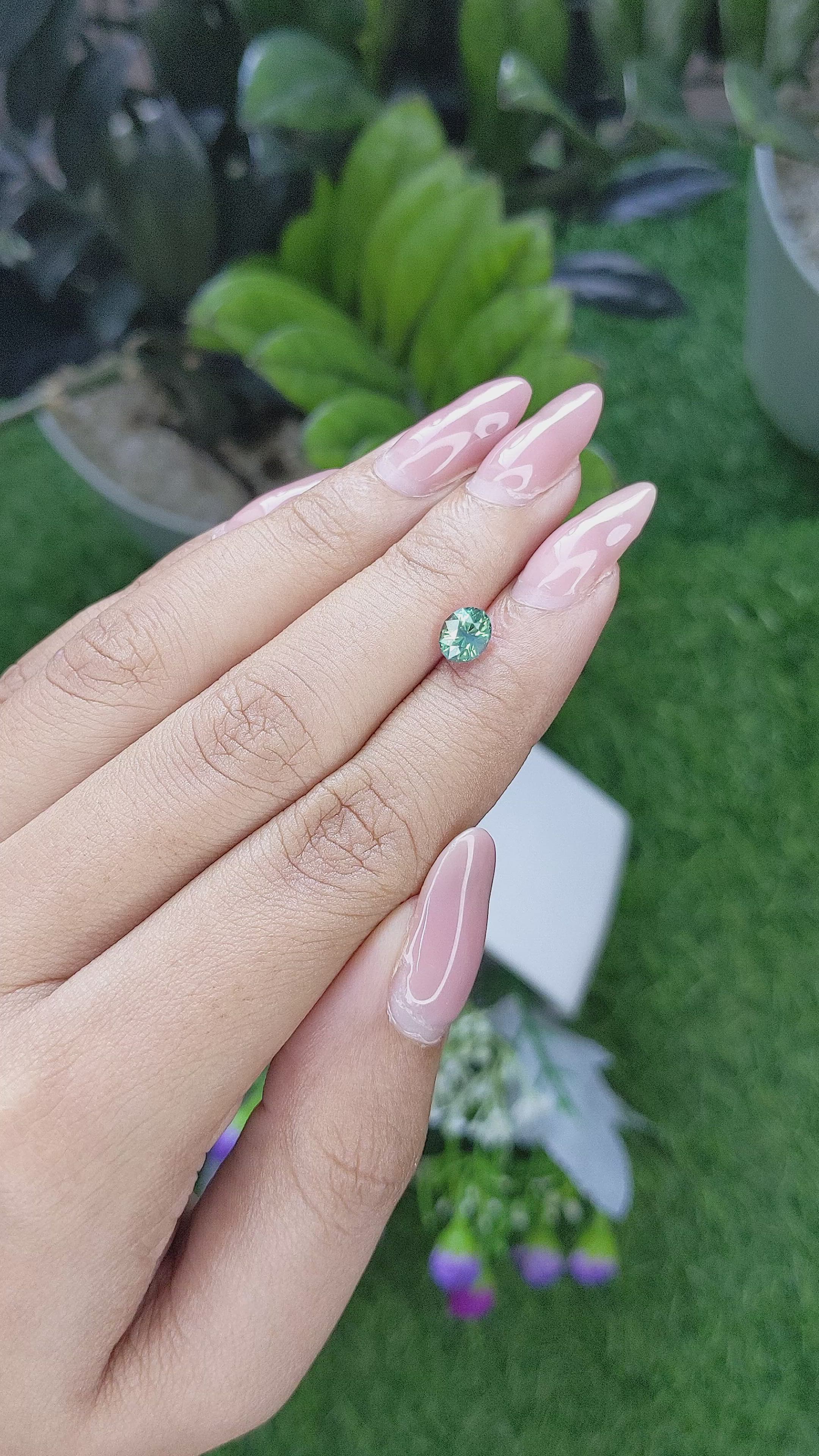 1.19 Ct. Bluish Green Sapphire from Montana Size Video