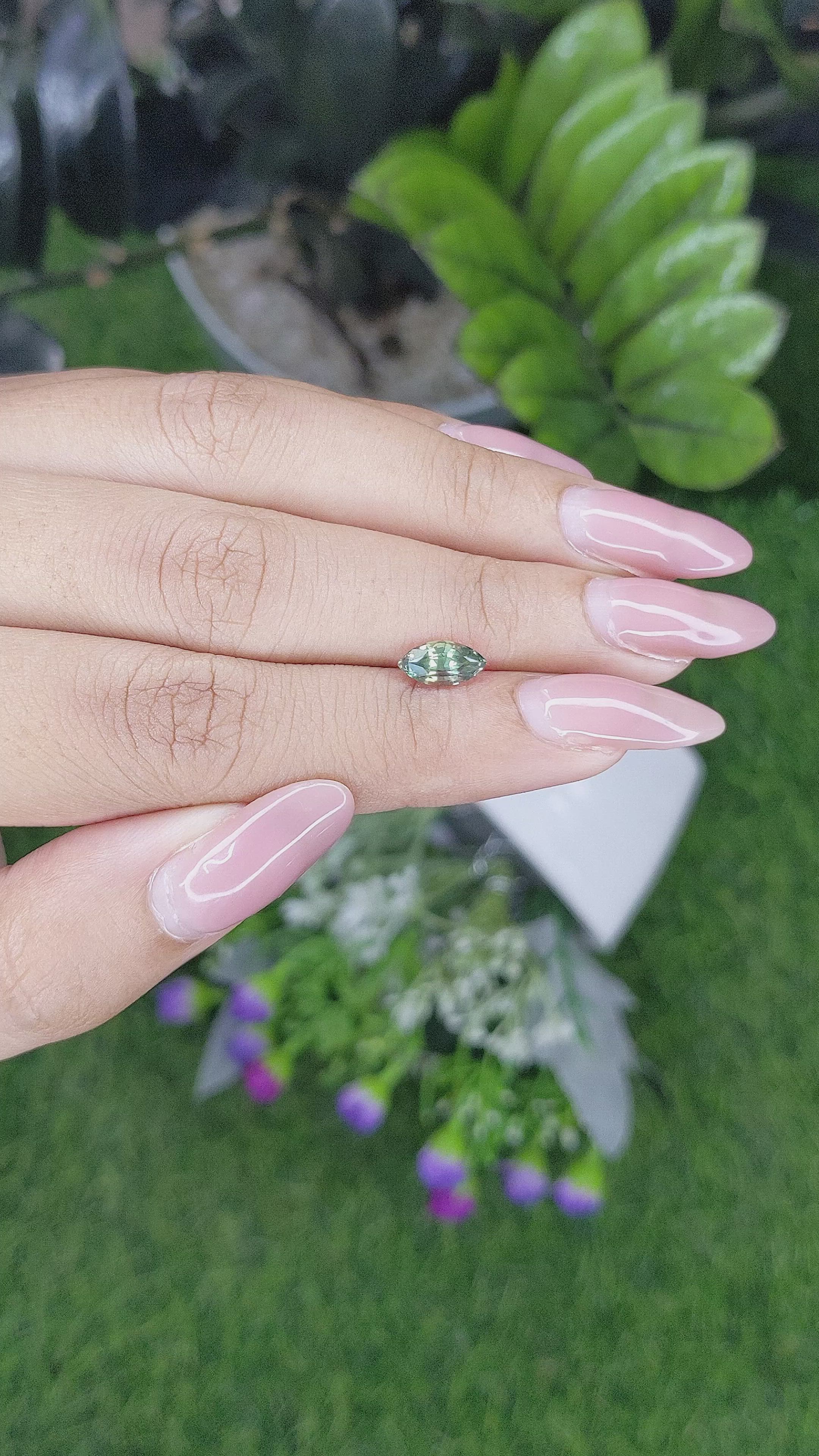 1.09 Ct. Green Sapphire from Madagascar Size Video