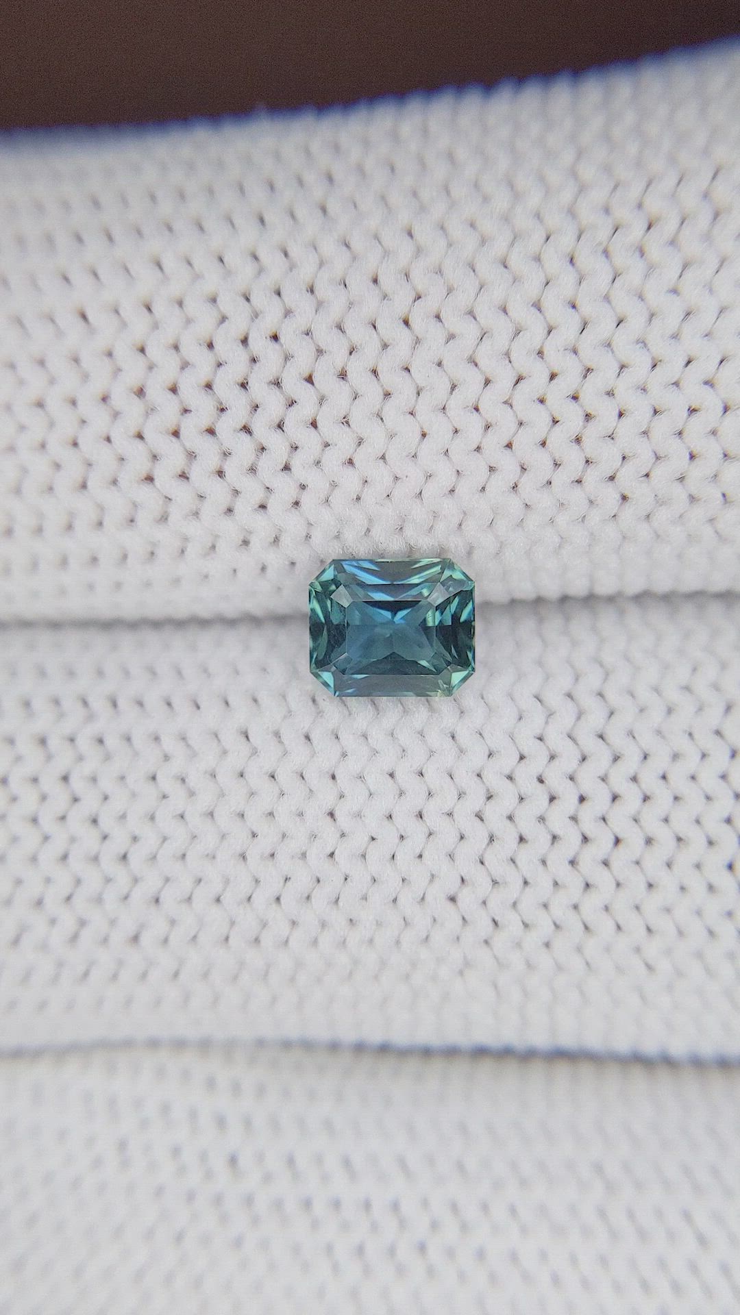 1.04 Ct. Bluish Green Sapphire from Madagascar Size Video