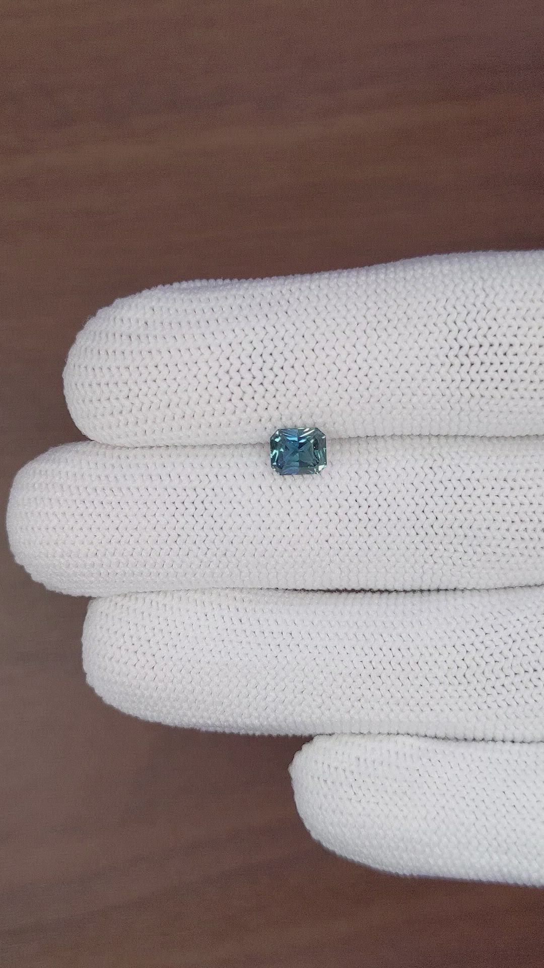 1.04 Ct. Bluish Green Sapphire from Madagascar Size Video