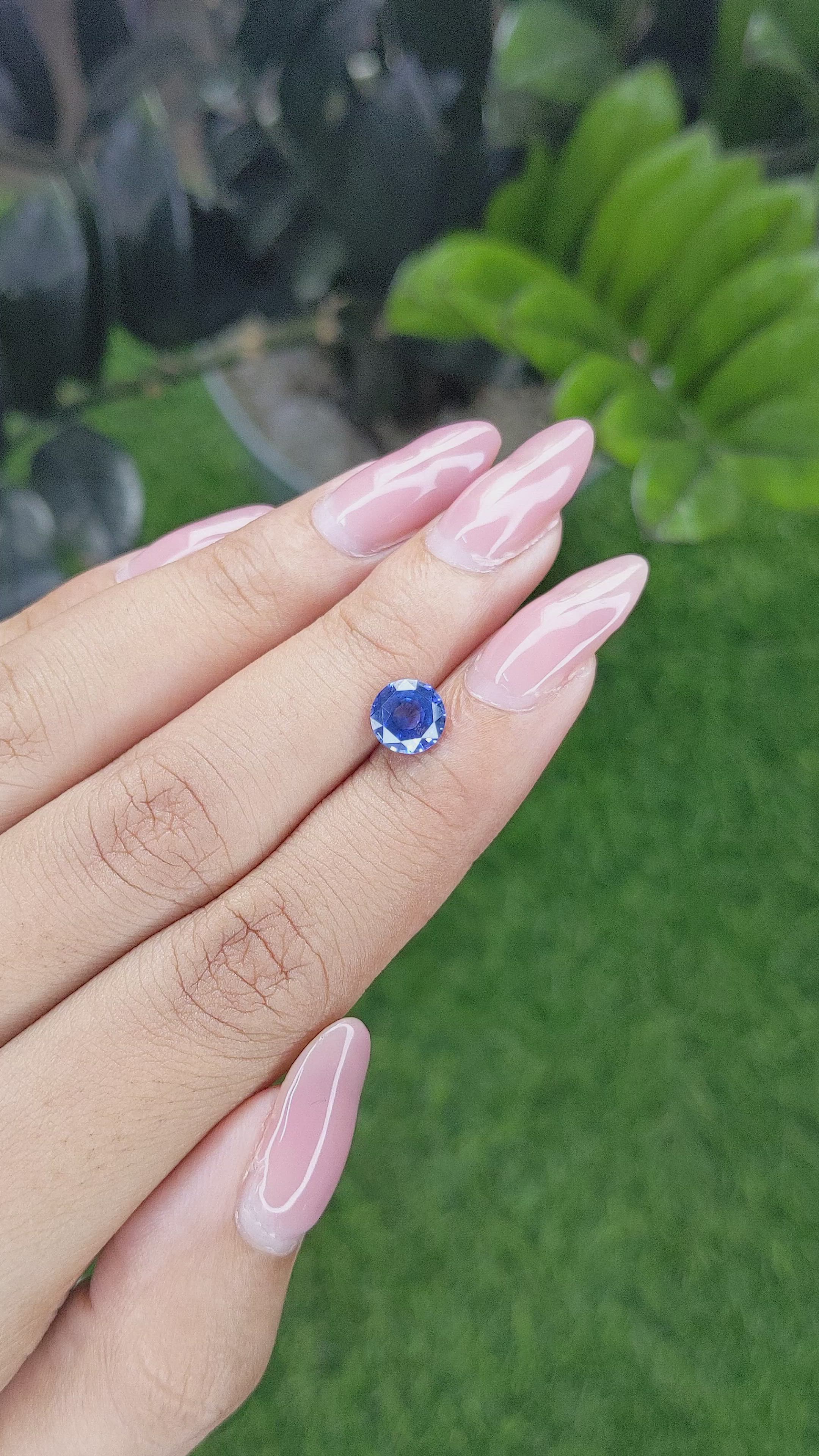 1.52 Ct. Blue Sapphire from Ceylon (Sri Lanka) Size Video