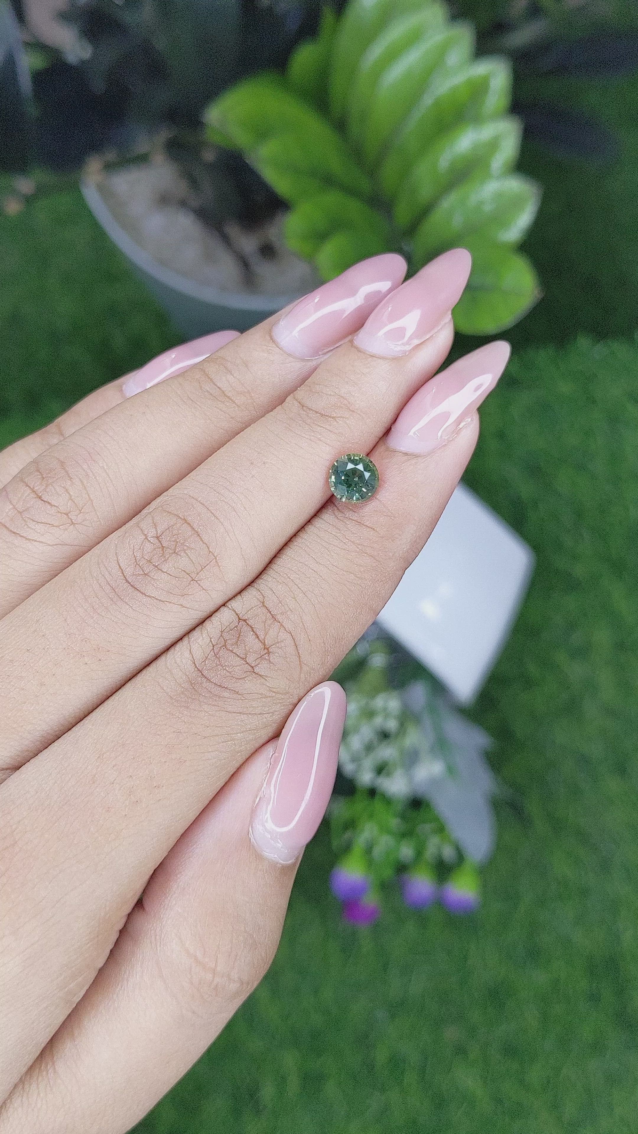 1.27 Ct. Green Sapphire from Tanzania Size Video