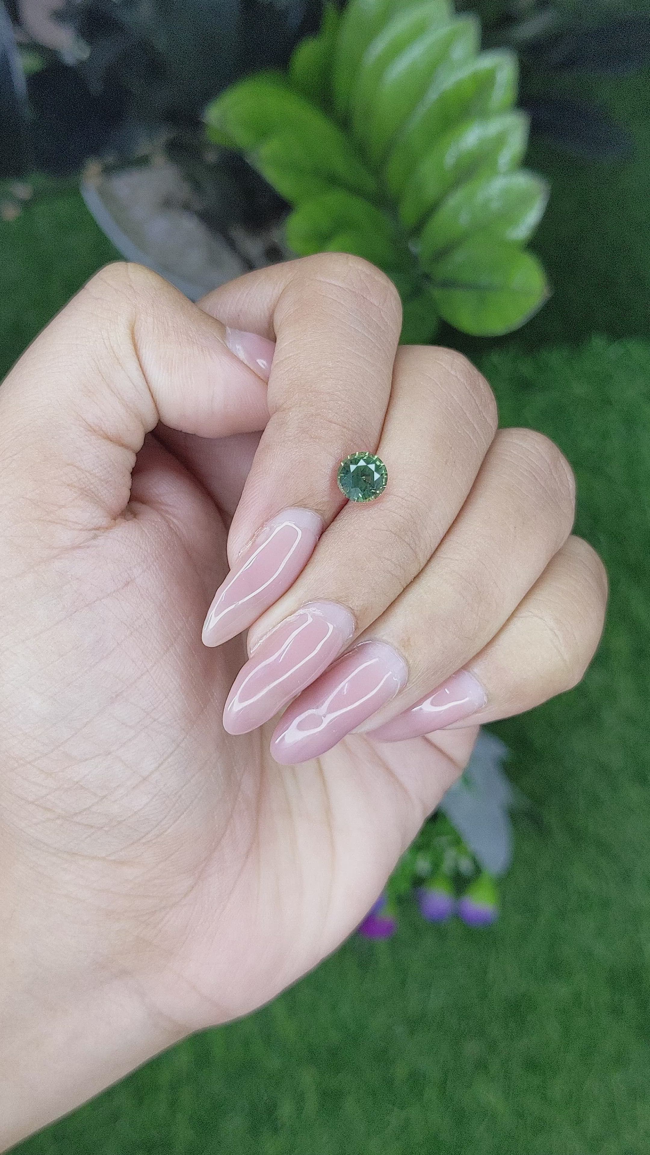 1.27 Ct. Green Sapphire from Tanzania Size Video