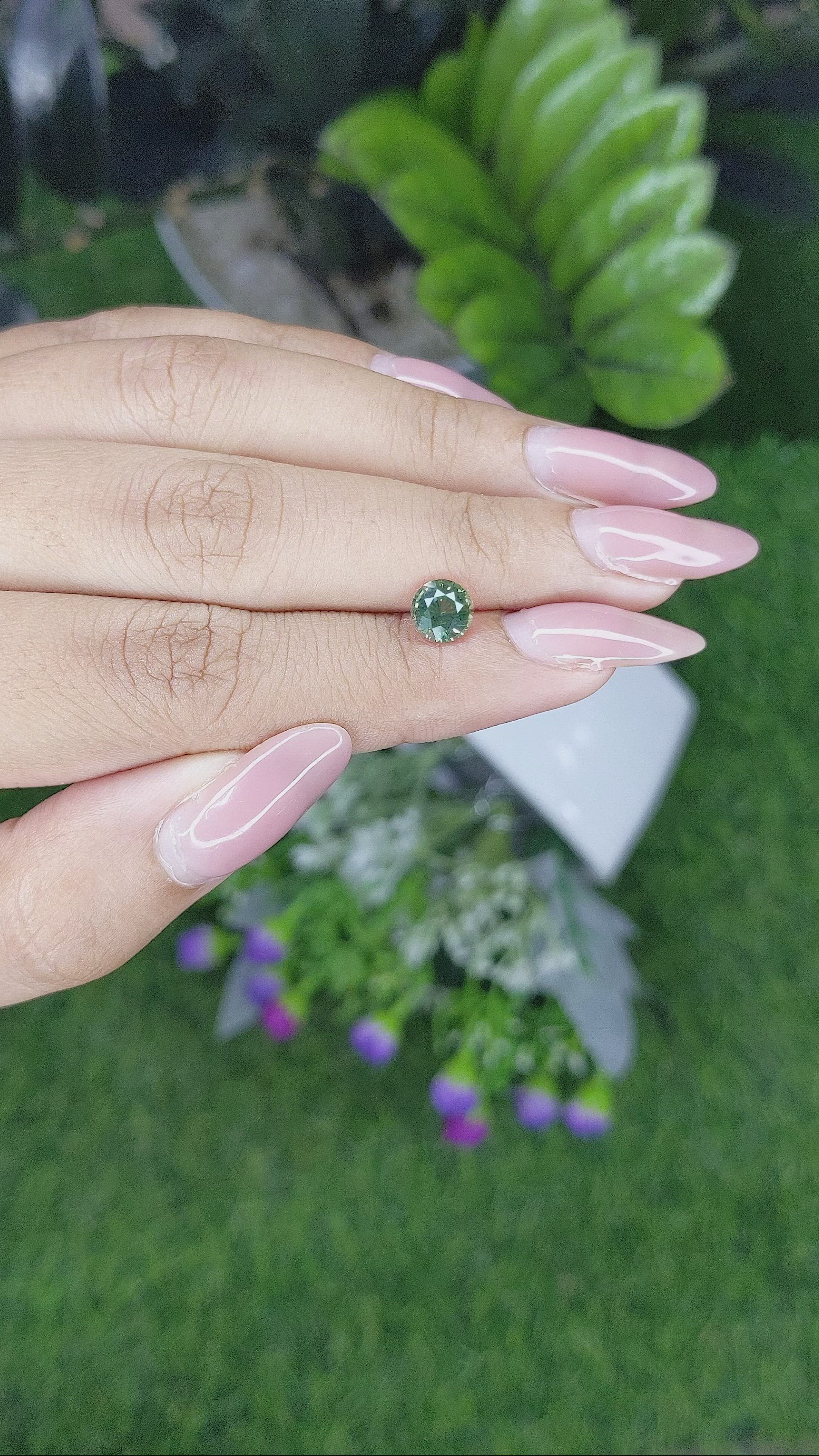 1.27 Ct. Green Sapphire from Tanzania Size Video