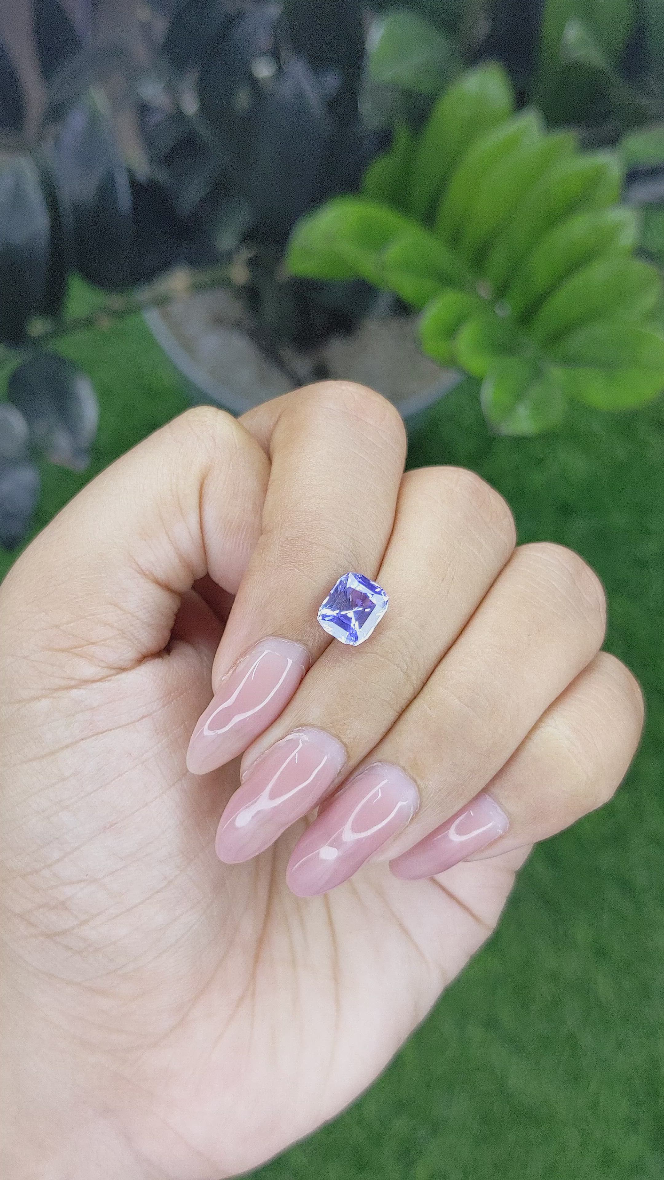 2.15 Ct. Violet Sapphire from Madagascar Size Video