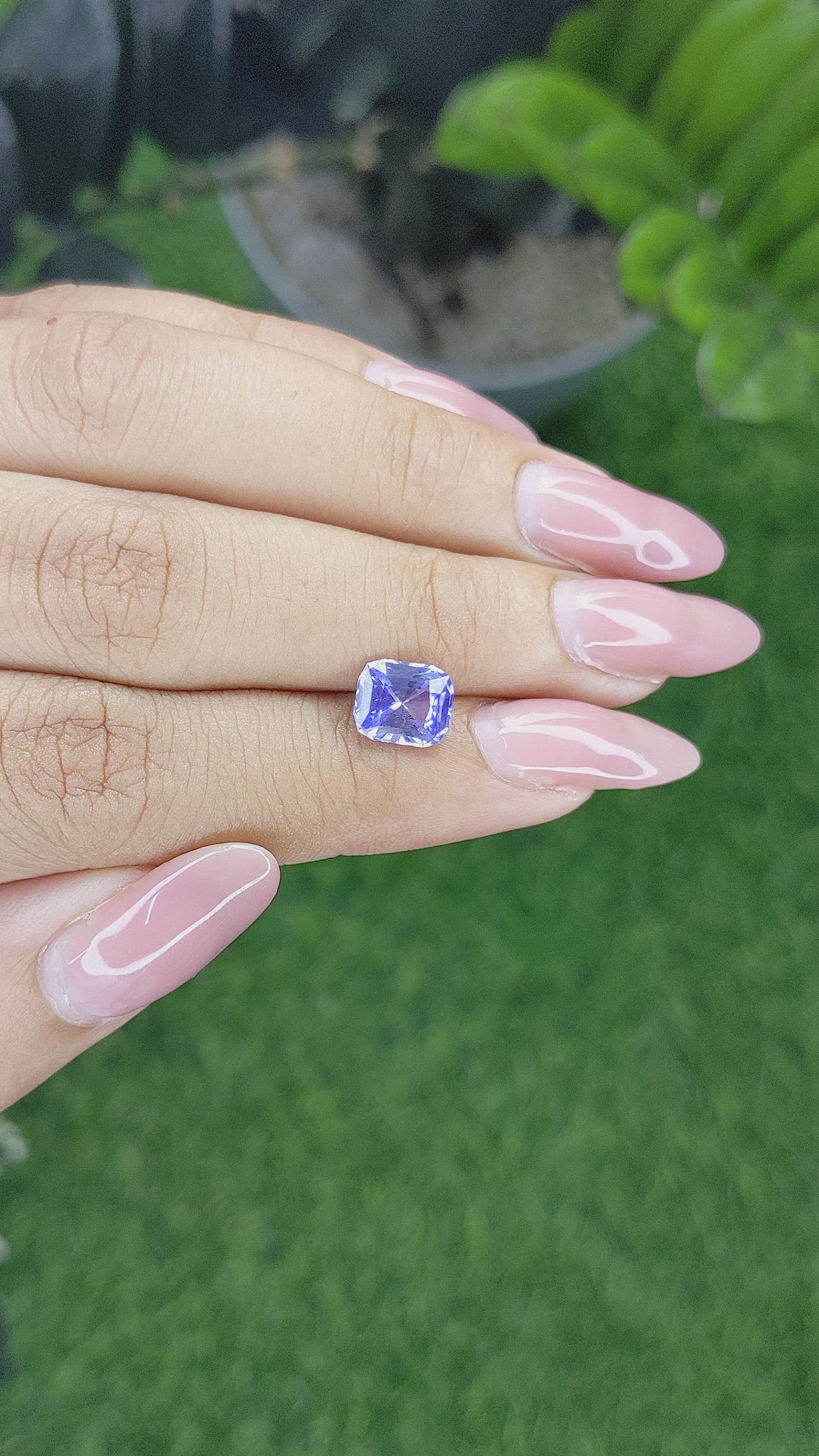 2.15 Ct. Violet Sapphire from Madagascar Size Video