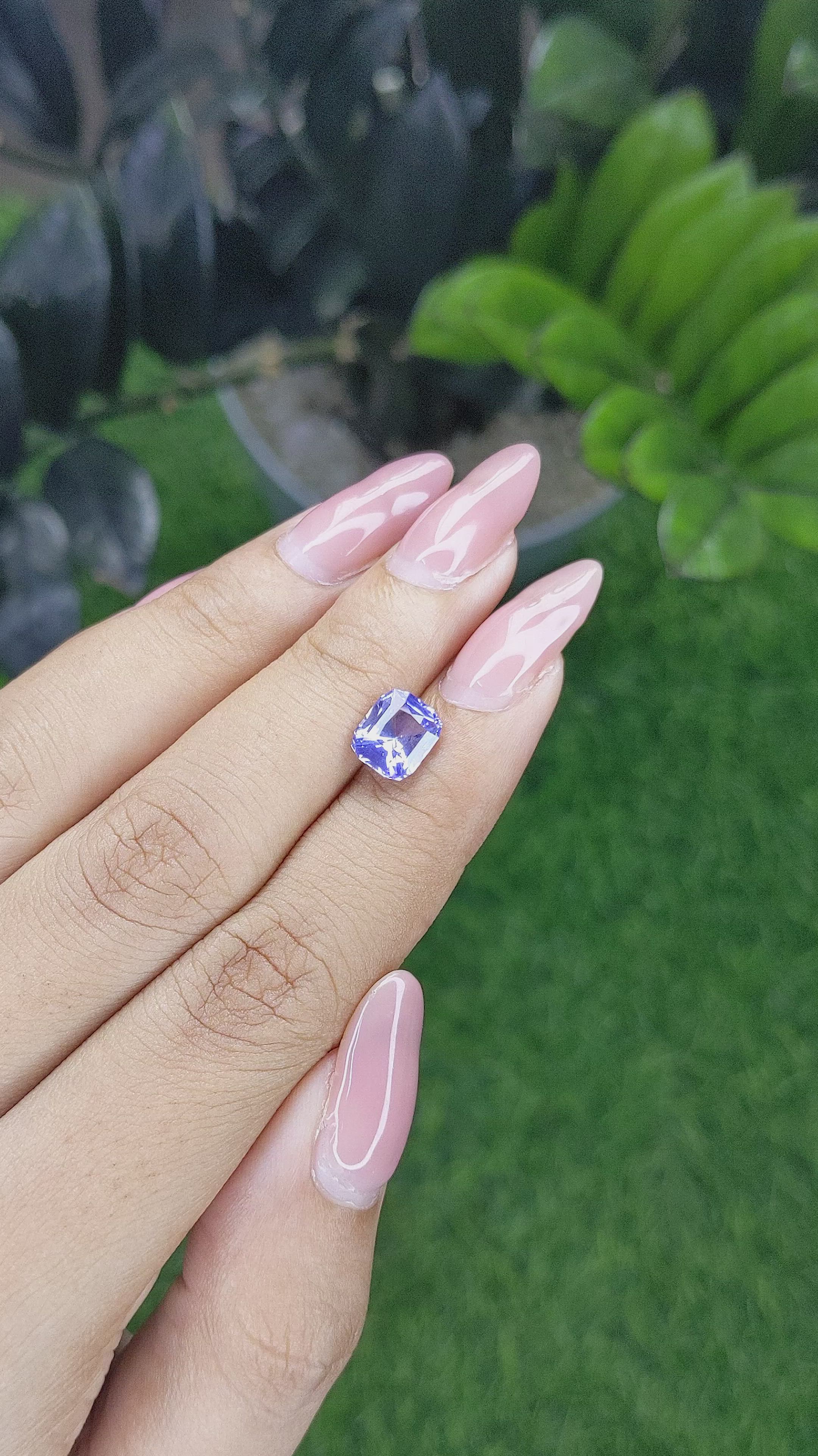 2.15 Ct. Violet Sapphire from Madagascar Size Video