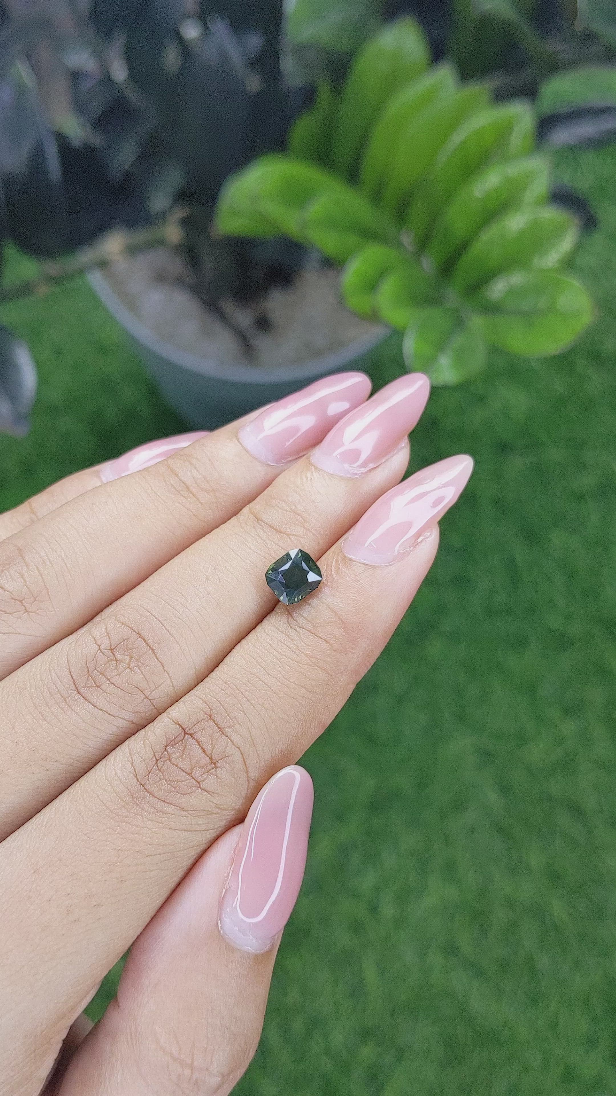 1.72 Ct. Green Sapphire from Australia Size Video