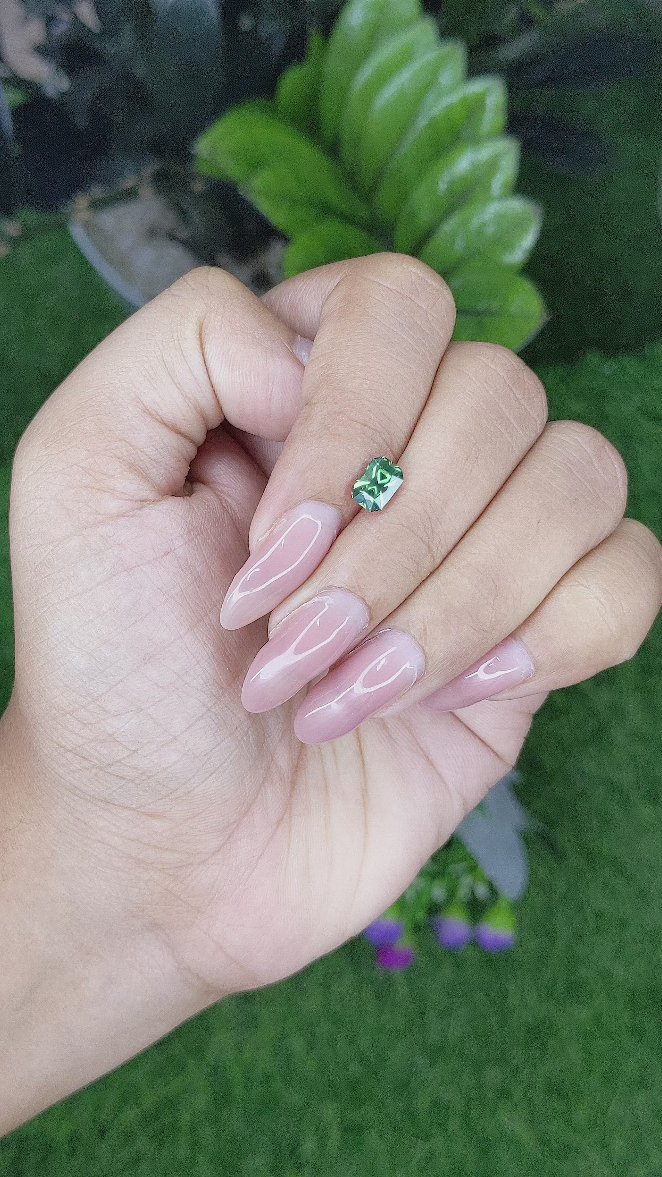 1.10 Ct. Green Sapphire from Australia Size Video