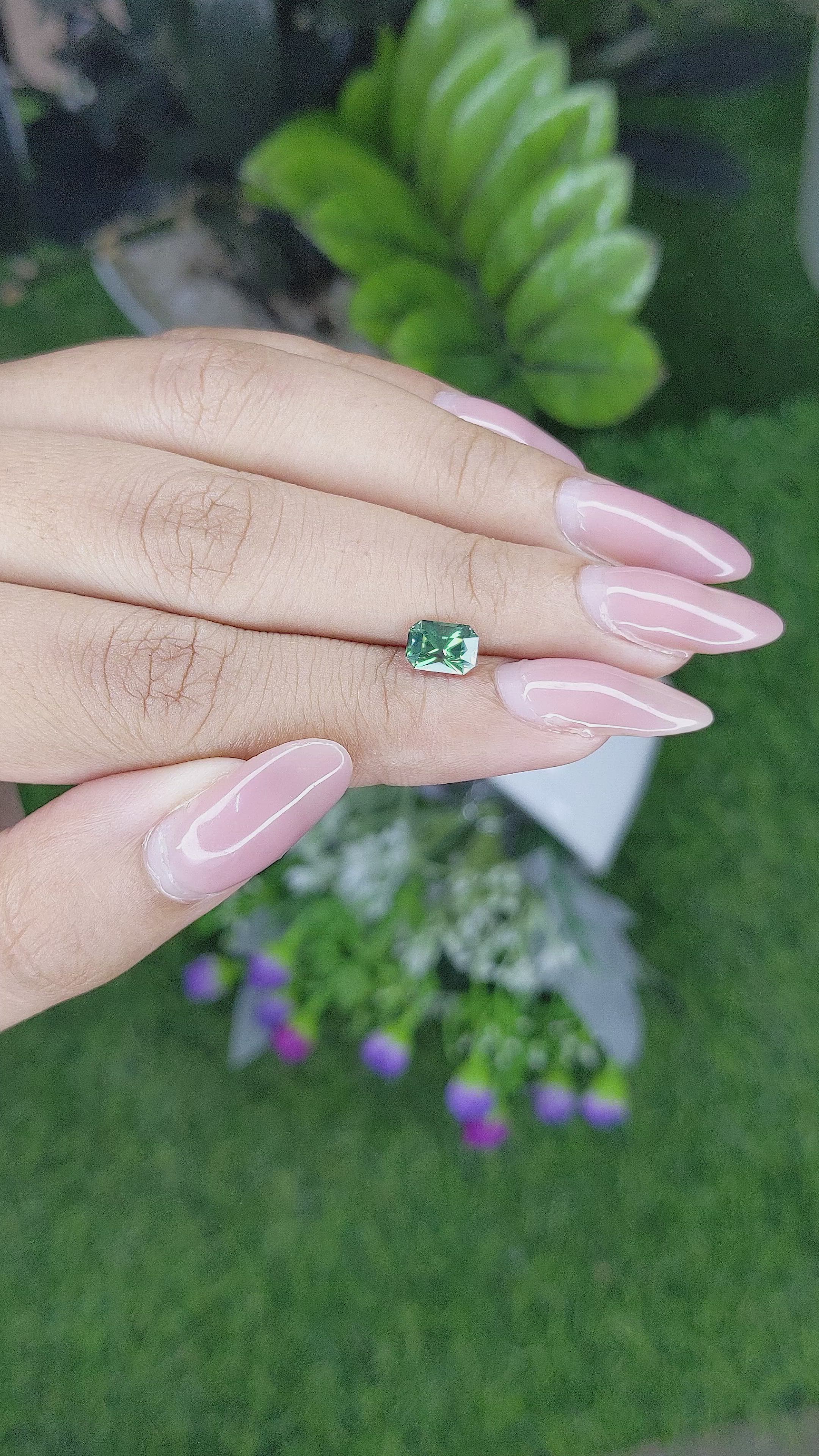 1.10 Ct. Green Sapphire from Australia Size Video