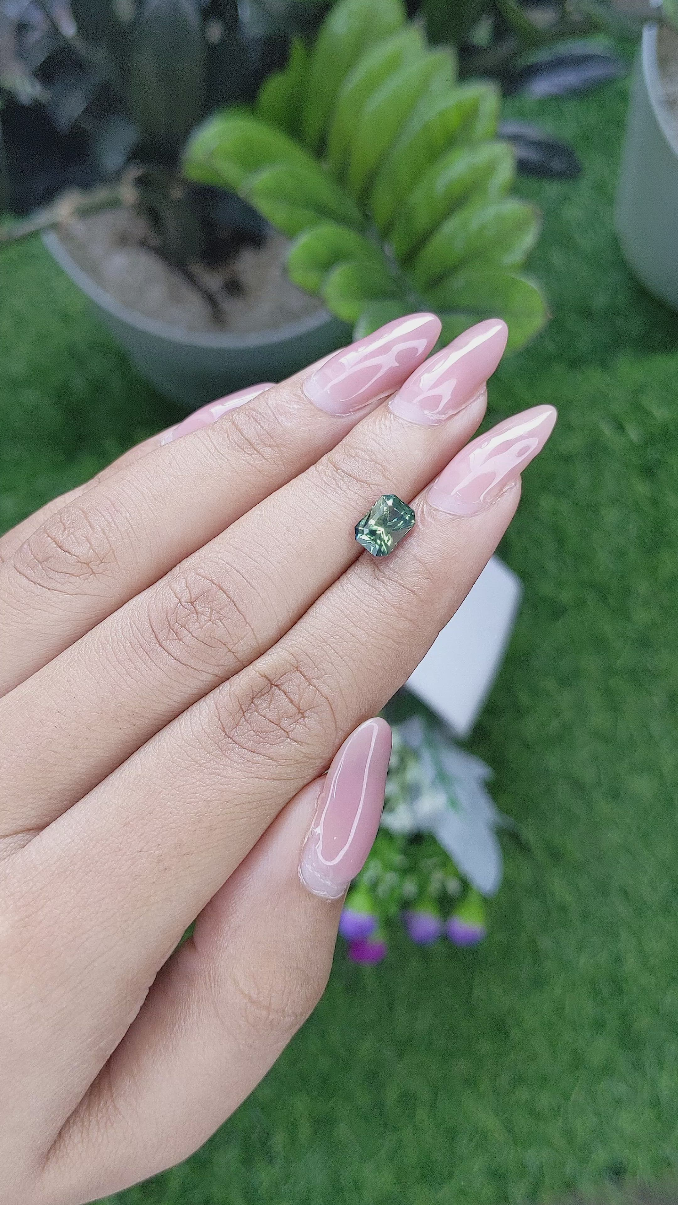 1.72 Ct. Green Sapphire from Australia Size Video